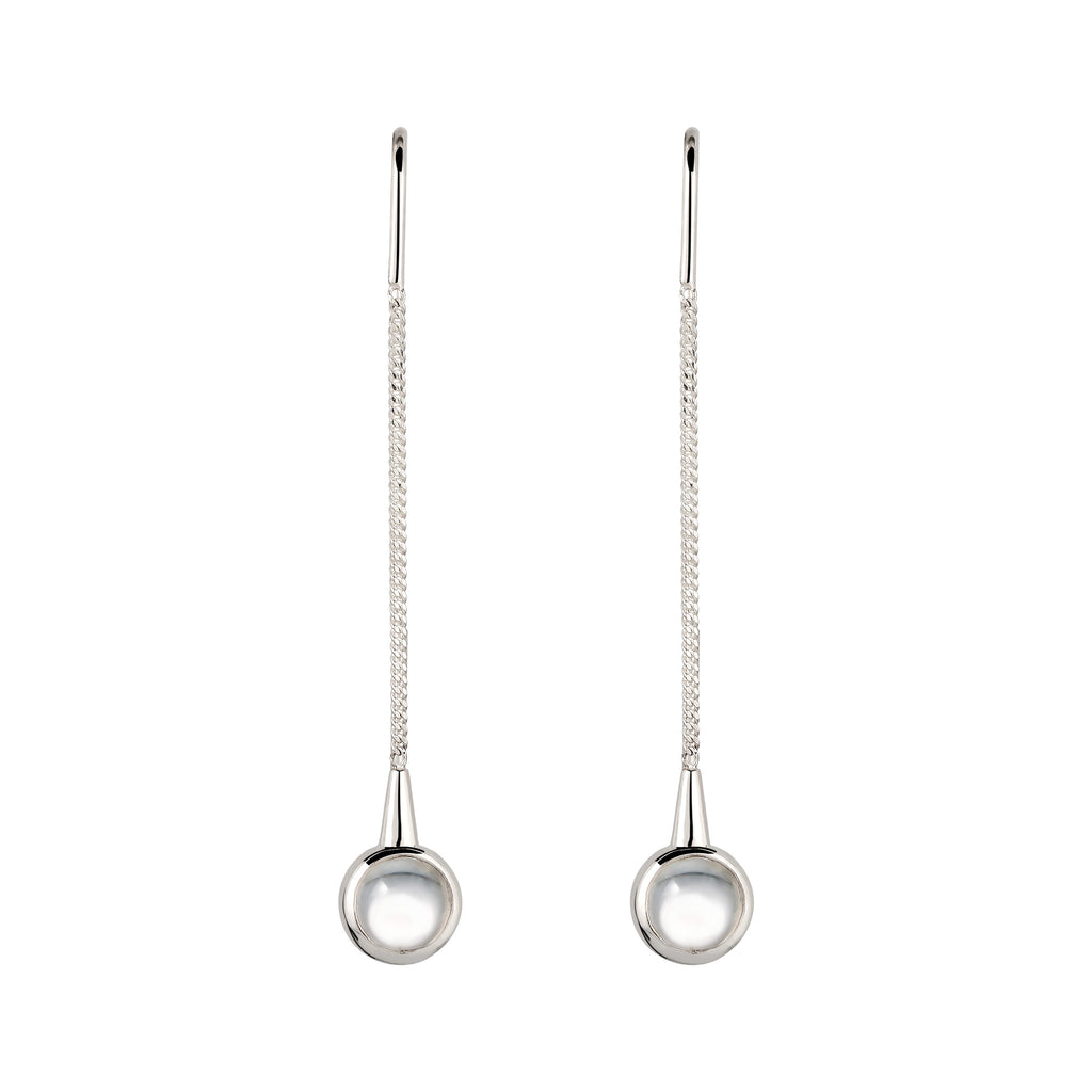 Silber - Elli | Ohrhänger Ball | Rock Crystal (Transparent) | 925 Sterling Silber