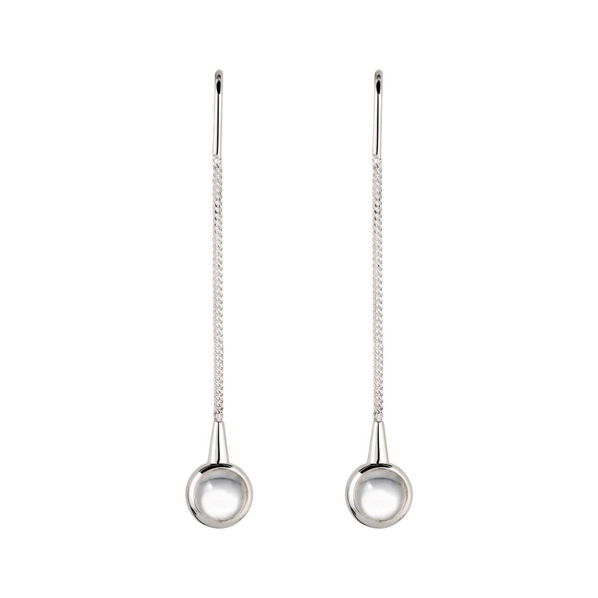 Silber - Elli | Ohrhänger Ball | Rock Crystal (Transparent) | 925 Sterling Silber