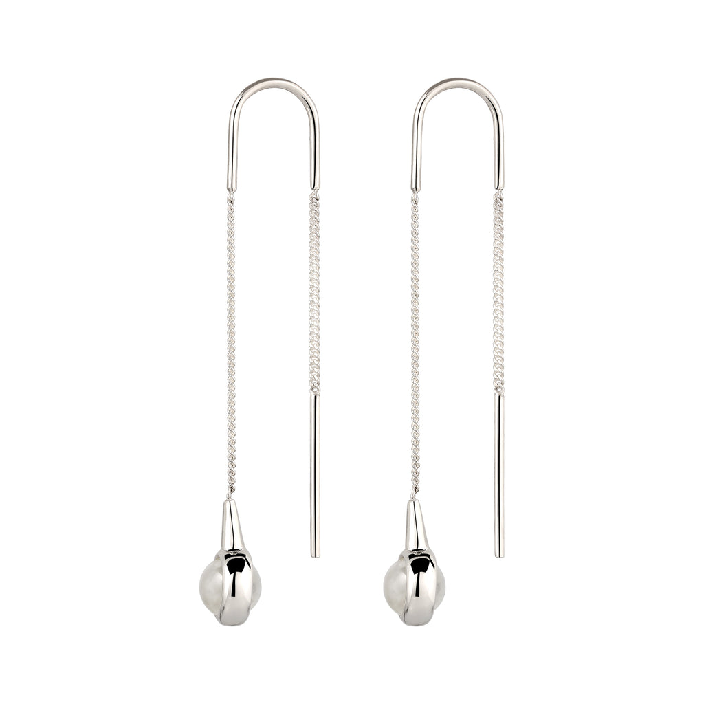 Silber - Elli | Ohrhänger Ball | Rock Crystal (Transparent) | 925 Sterling Silber
