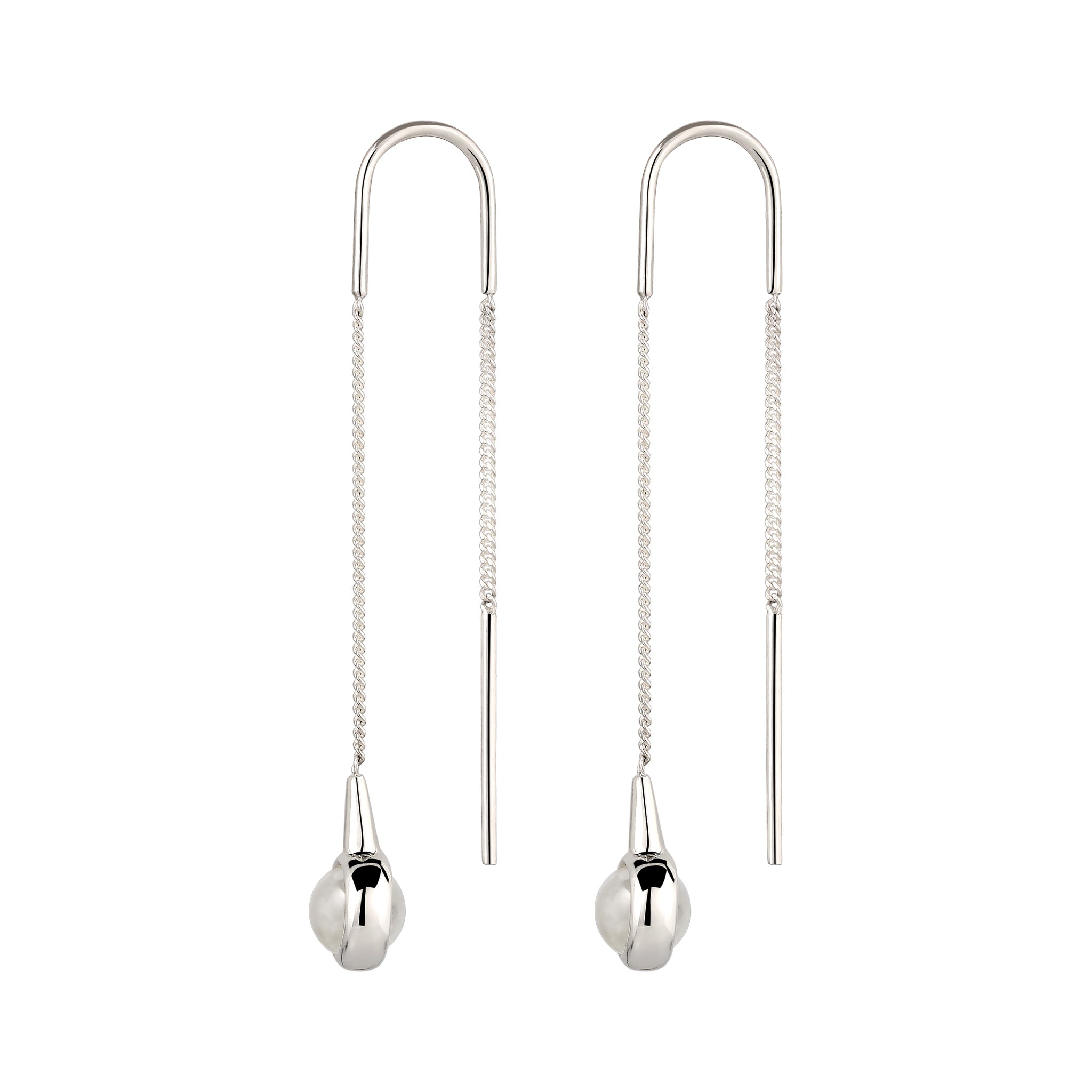 Silber - Elli | Ohrhänger Ball | Rock Crystal (Transparent) | 925 Sterling Silber