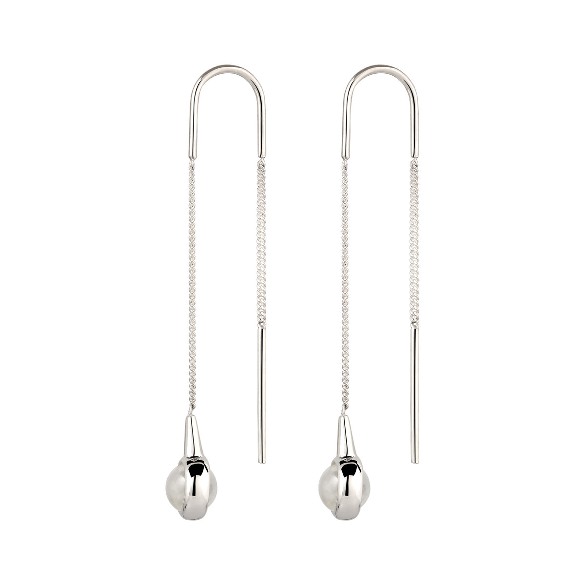 Silber - Elli | Ohrhänger Ball | Rock Crystal (Transparent) | 925 Sterling Silber