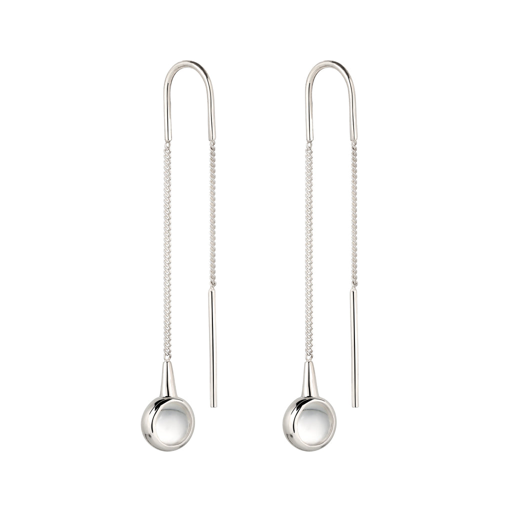 Silber - Elli | Ohrhänger Ball | Rock Crystal (Transparent) | 925 Sterling Silber