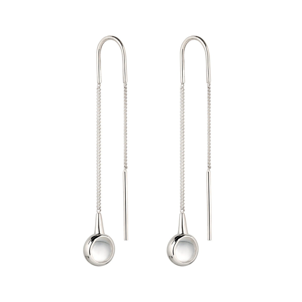 Silber - Elli | Ohrhänger Ball | Rock Crystal (Transparent) | 925 Sterling Silber