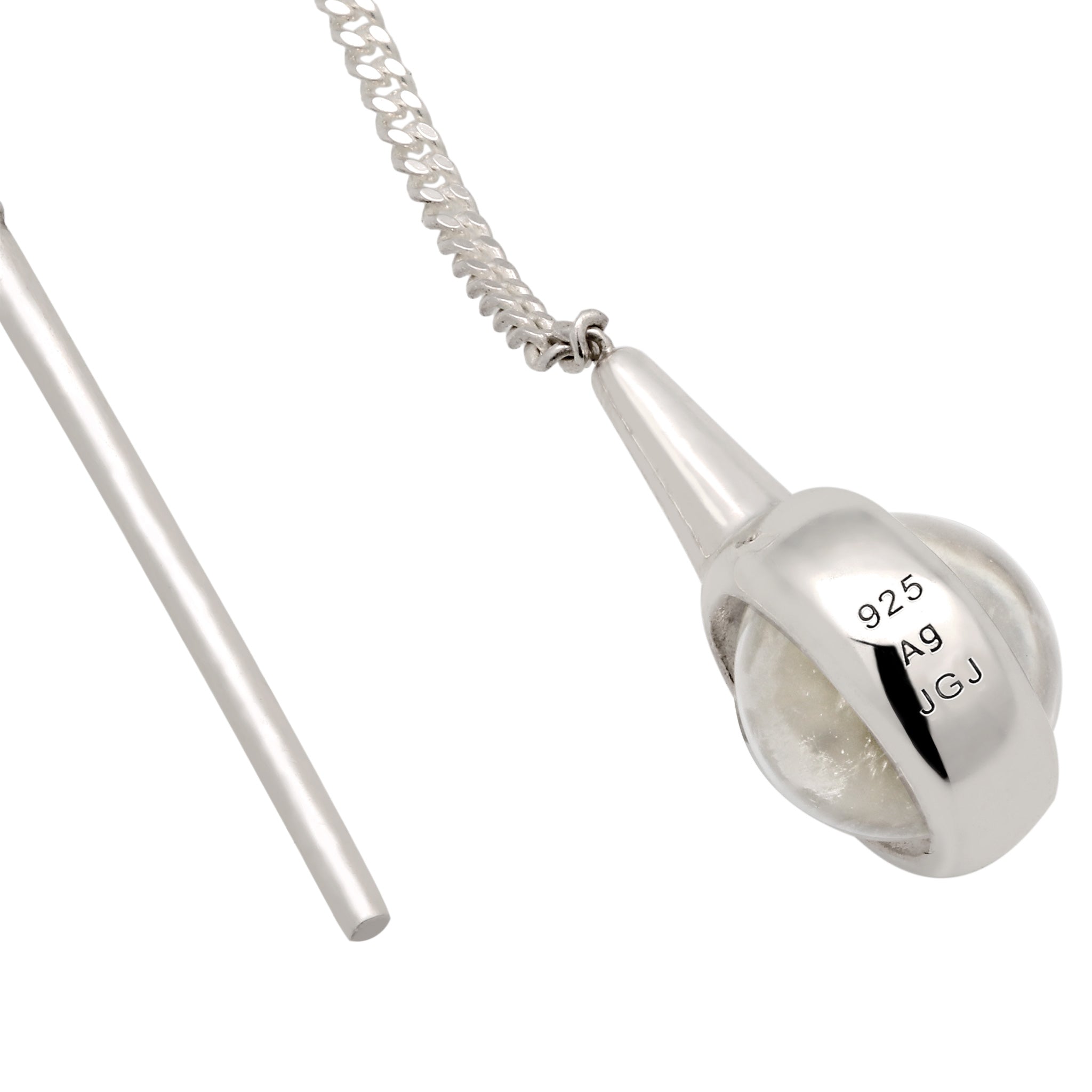 Silber - Elli | Ohrhänger Ball | Rock Crystal (Transparent) | 925 Sterling Silber