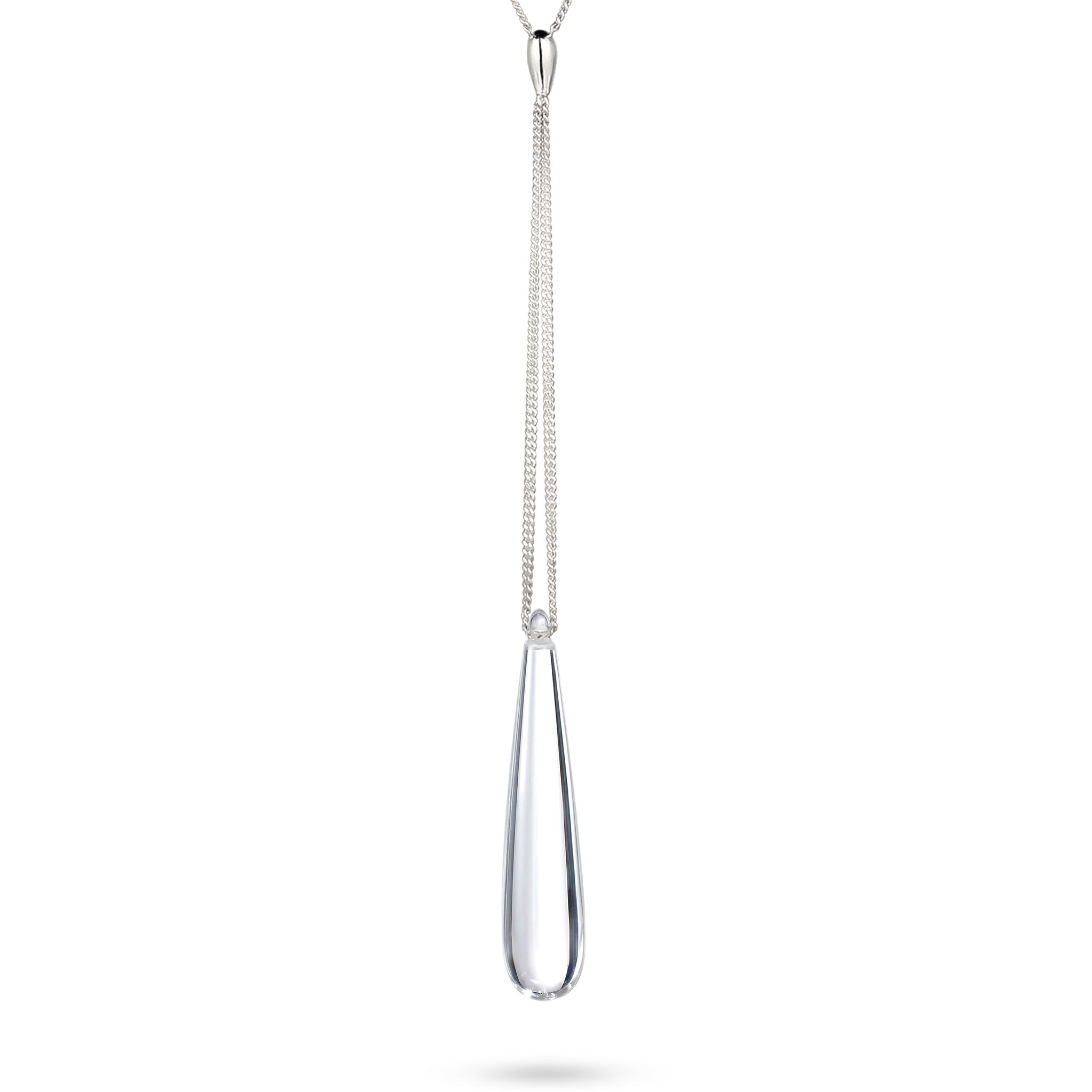 Silber - Elli | Halskette Y mit Tropfen | Rock Crystal | 925 Sterling Silber