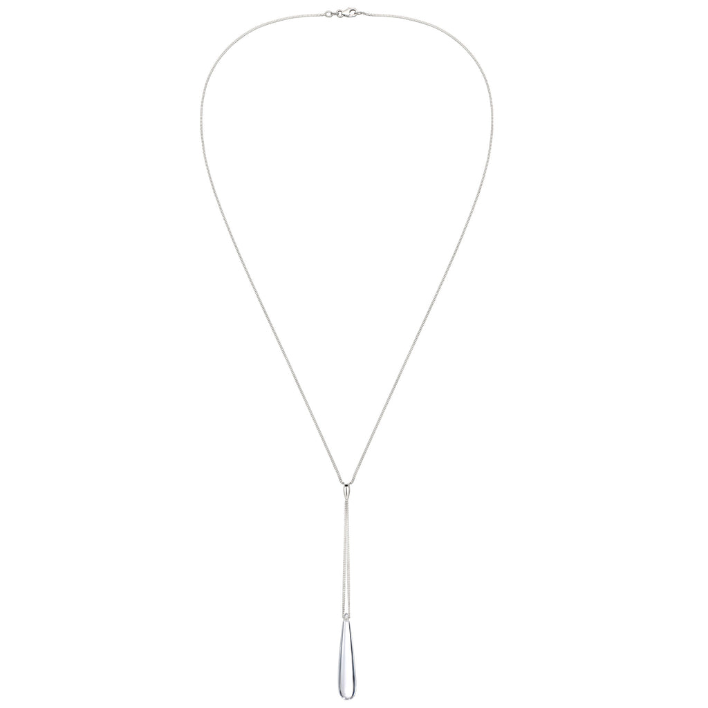 Silber - Elli | Halskette Y mit Tropfen | Rock Crystal | 925 Sterling Silber