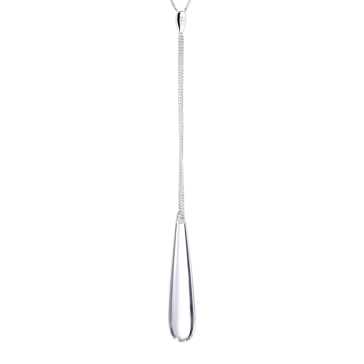 Silber - Elli | Halskette Y mit Tropfen | Rock Crystal | 925 Sterling Silber