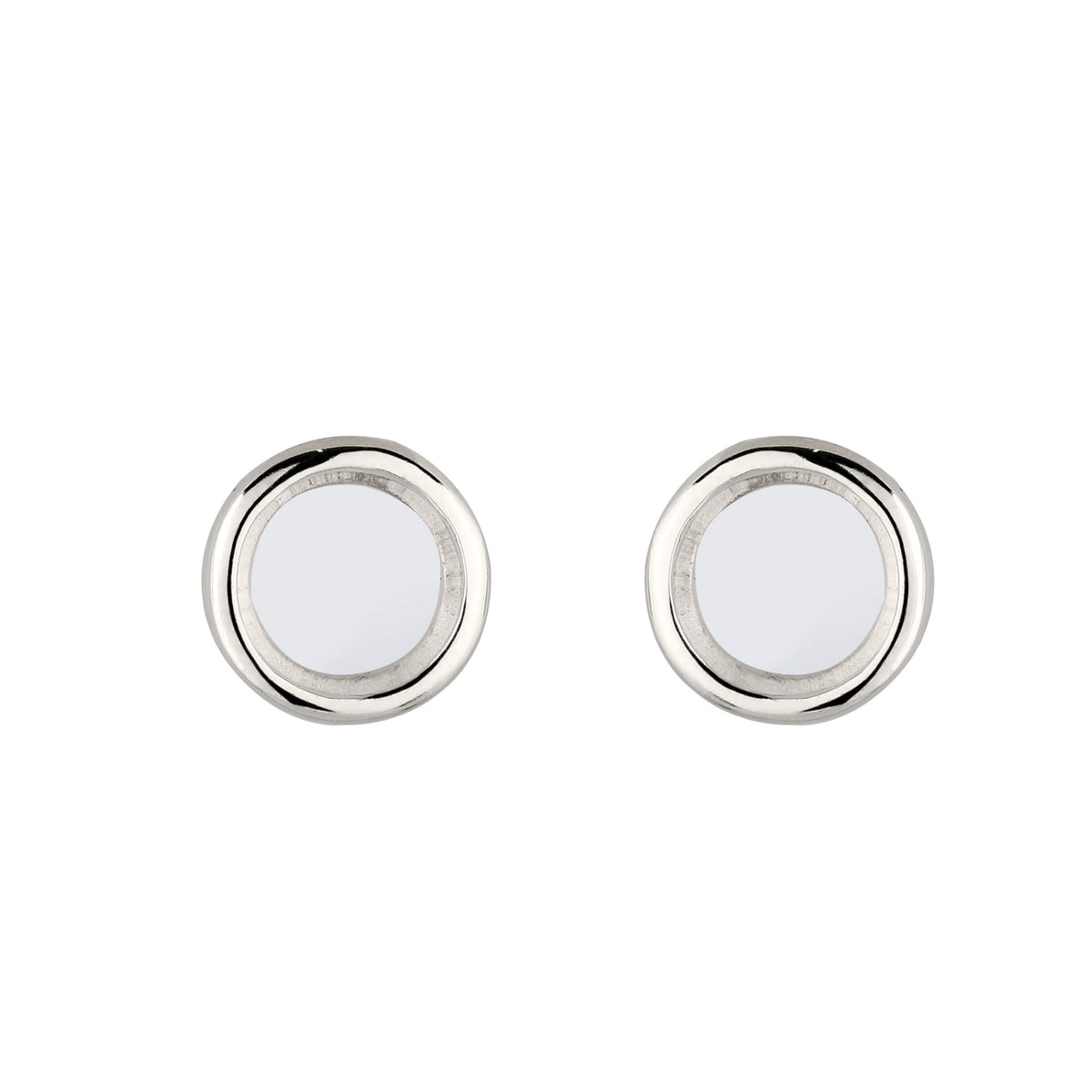 Silber - Elli | Ohrstecker Kreis | Rock Crystal (Transparent) | 925 Sterling Silber