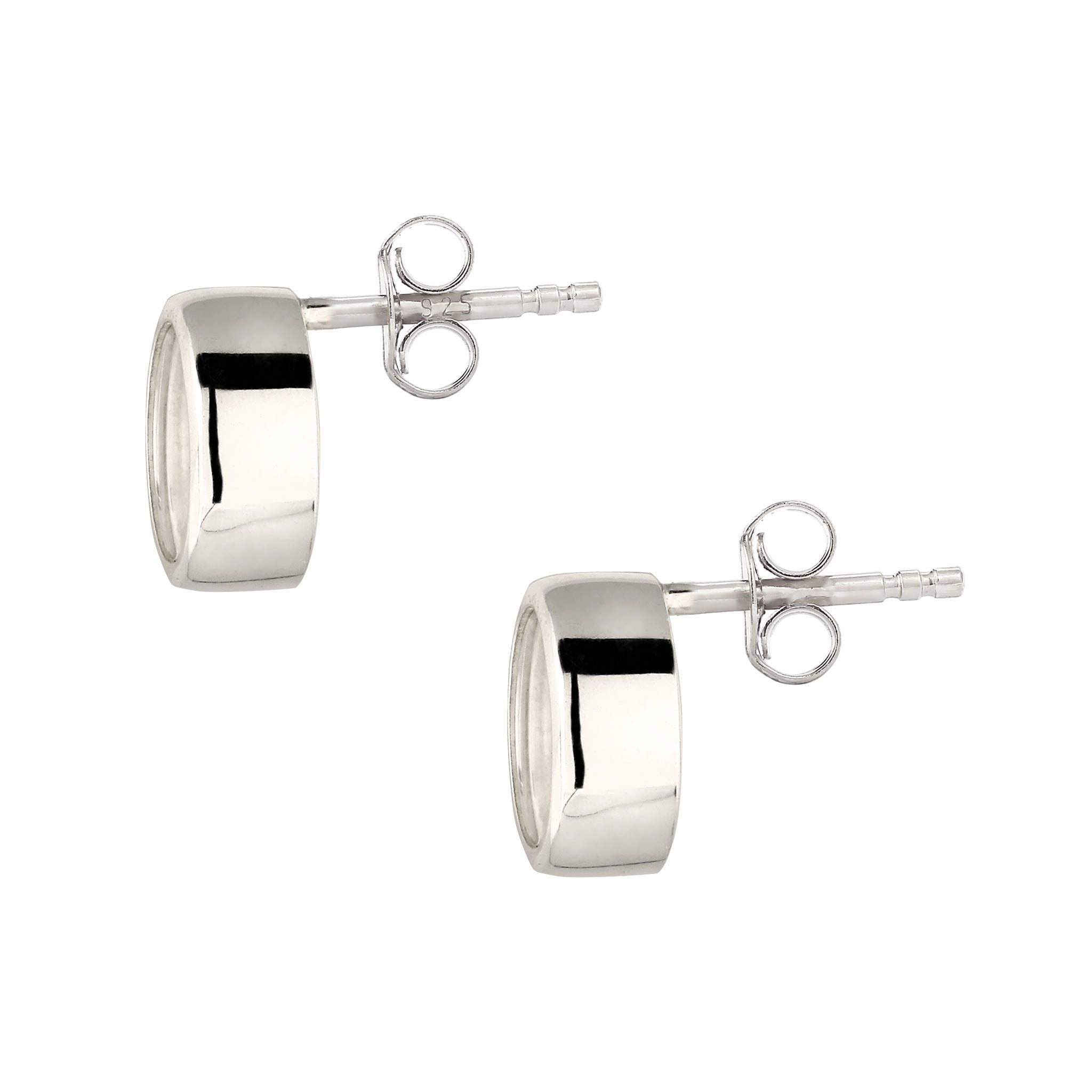 Silber - Elli | Ohrstecker Kreis | Rock Crystal (Transparent) | 925 Sterling Silber