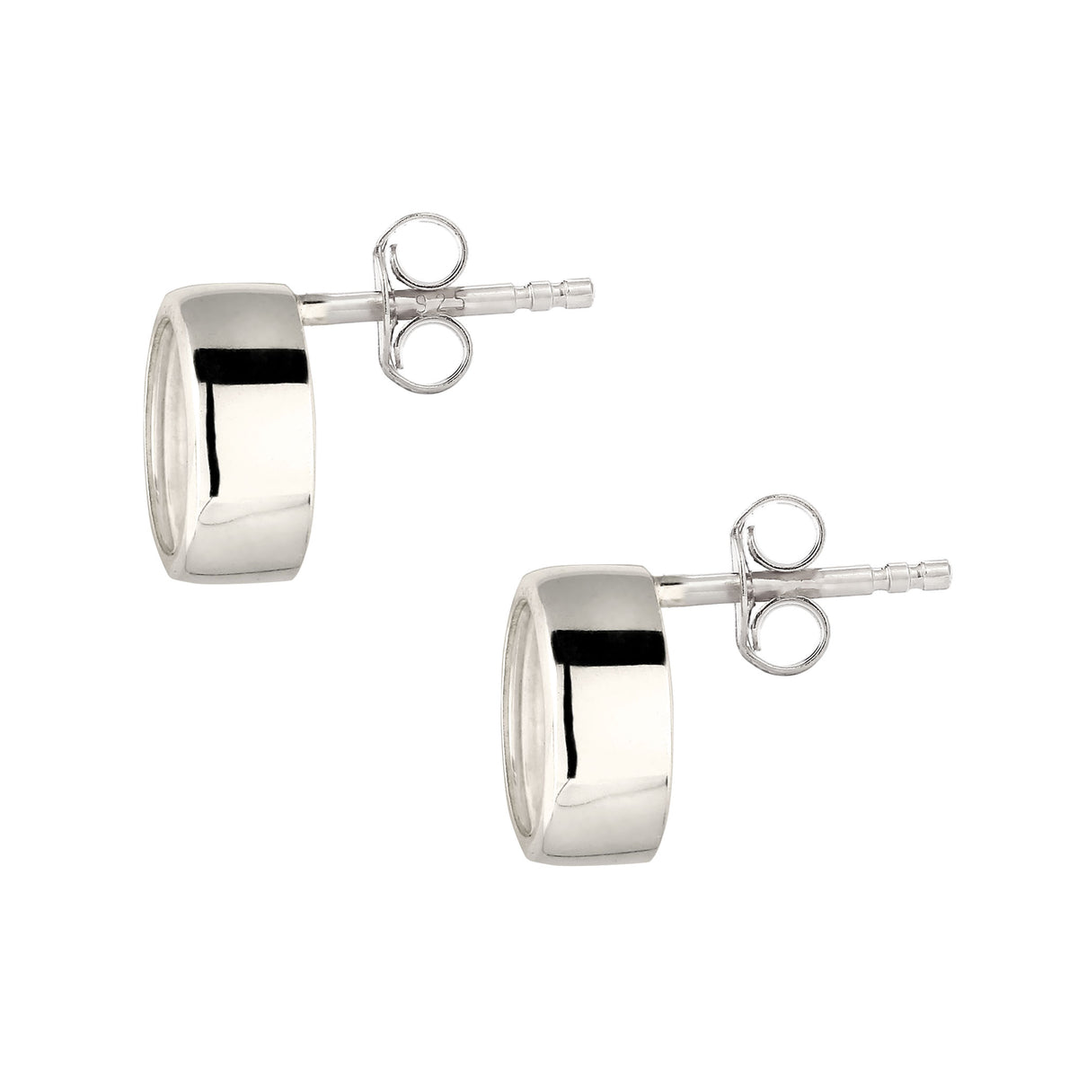 Silber - Elli | Ohrstecker Kreis | Rock Crystal (Transparent) | 925 Sterling Silber
