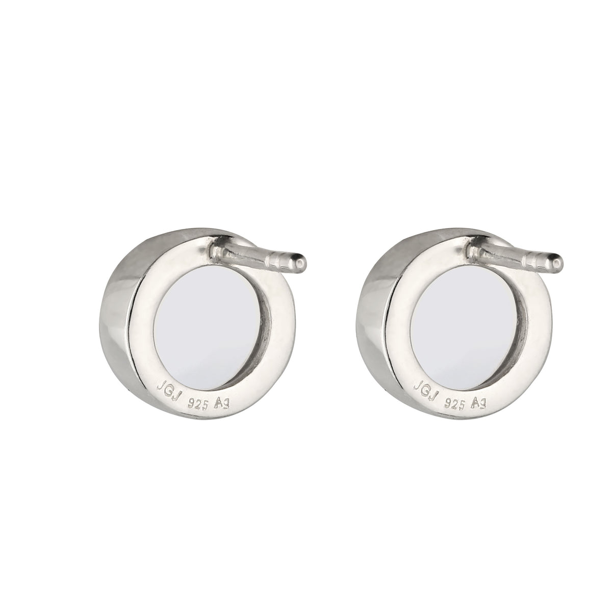 Silber - Elli | Ohrstecker Kreis | Rock Crystal (Transparent) | 925 Sterling Silber