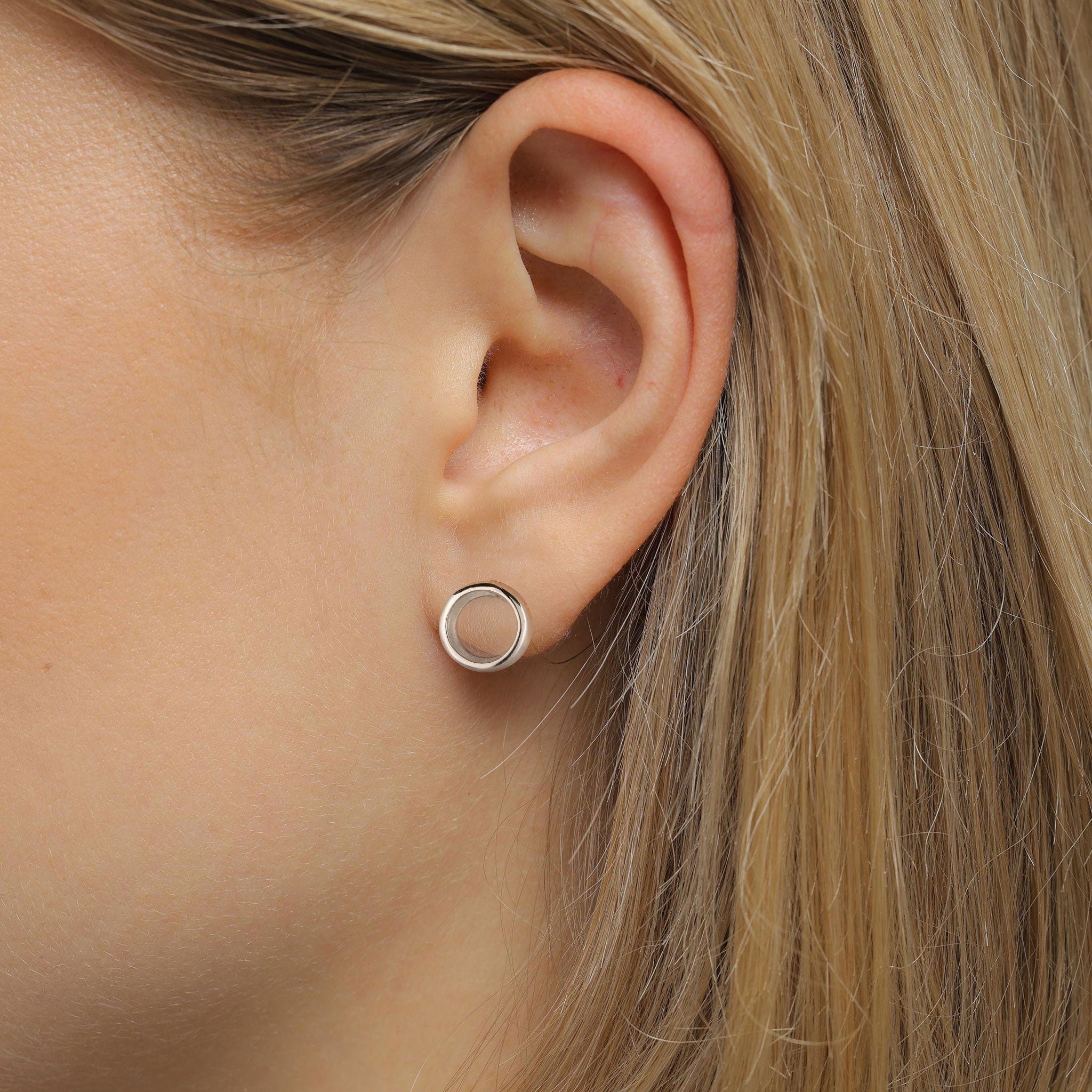 Silber - Elli | Ohrstecker Kreis | Rock Crystal (Transparent) | 925 Sterling Silber