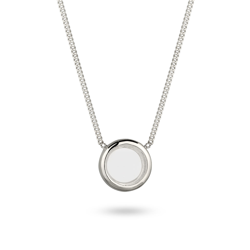 Silber - Elli | Halskette Rock Crystal | Transparent Kreis | 925 Sterling Silber