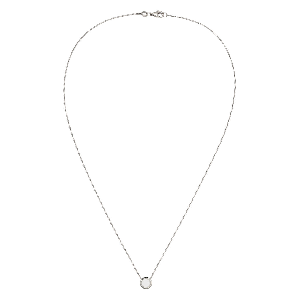 Silber - Elli | Halskette Rock Crystal | Transparent Kreis | 925 Sterling Silber