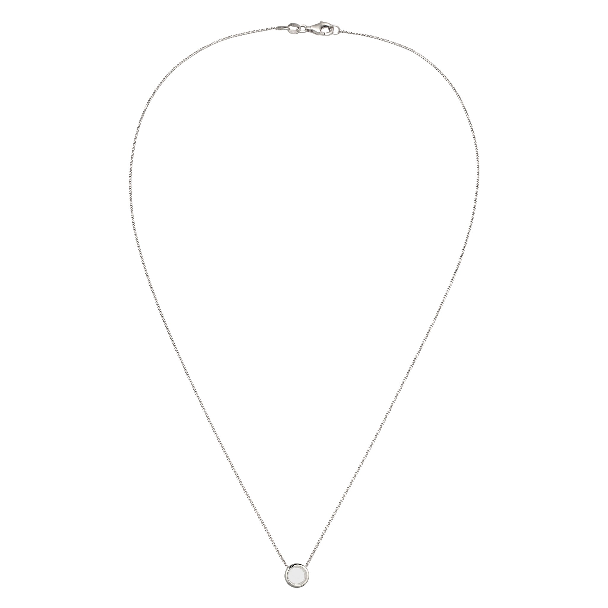 Silber - Elli | Halskette Rock Crystal | Transparent Kreis | 925 Sterling Silber