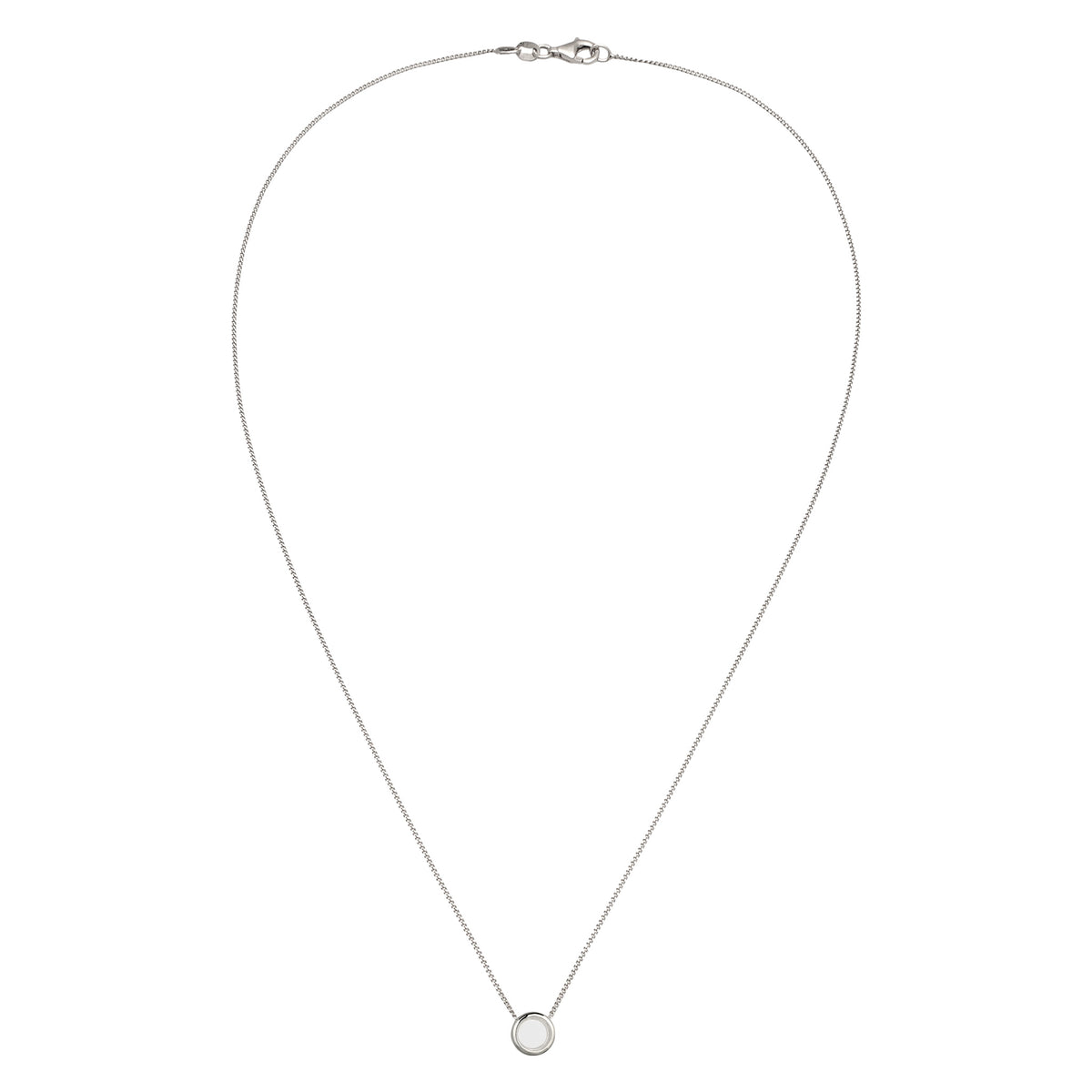 Silber - Elli | Halskette Rock Crystal | Transparent Kreis | 925 Sterling Silber