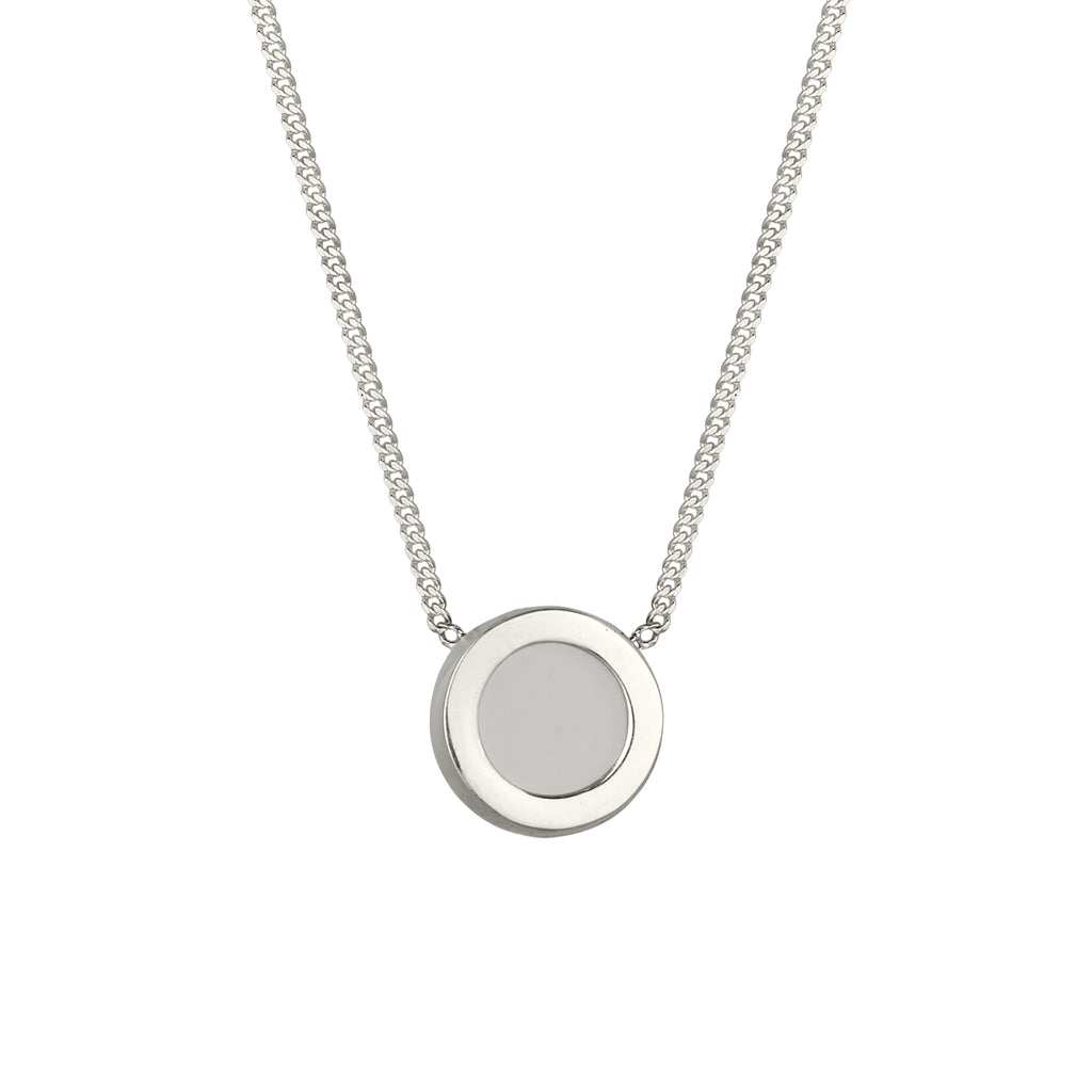 Silber - Elli | Halskette Rock Crystal | Transparent Kreis | 925 Sterling Silber