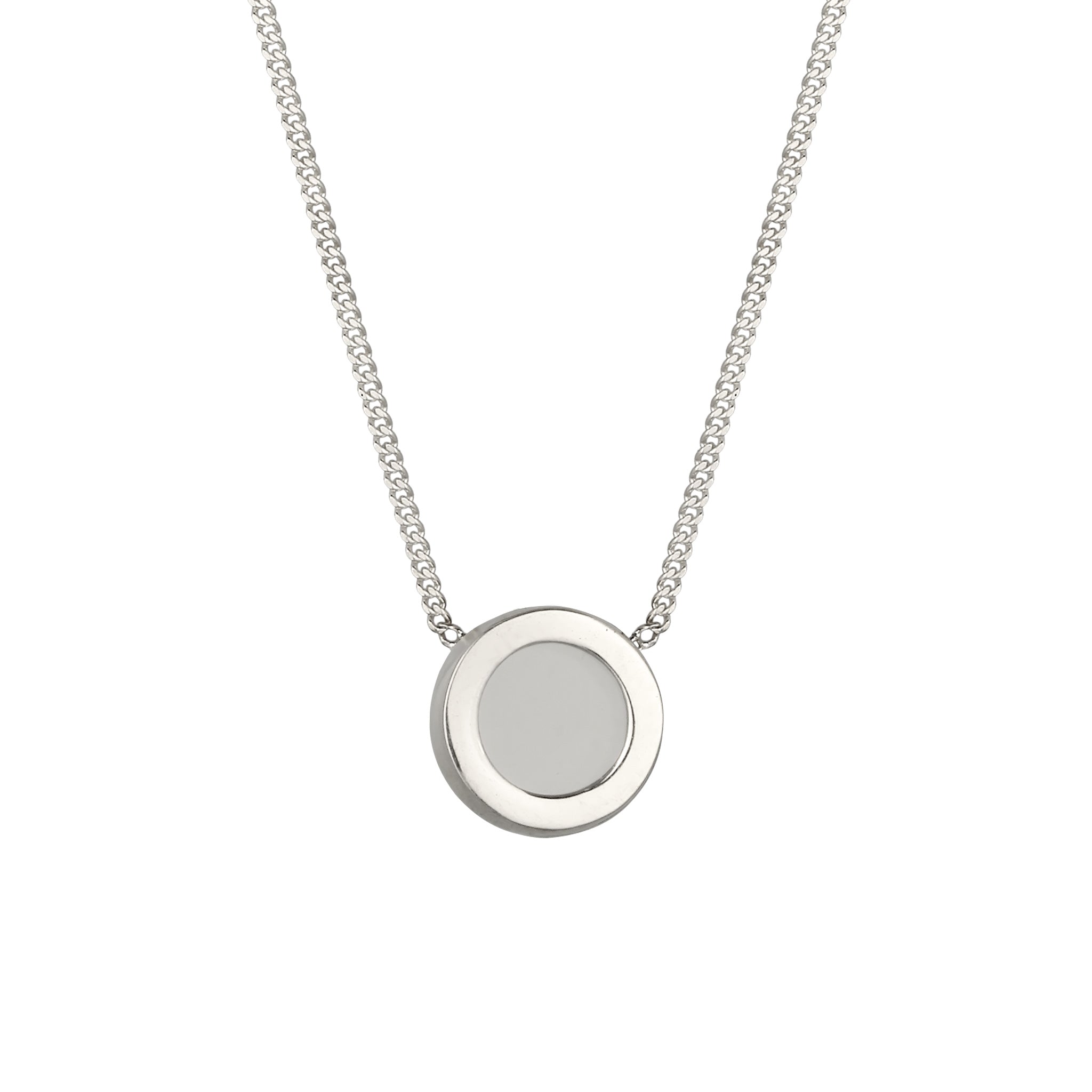 Silber - Elli | Halskette Rock Crystal | Transparent Kreis | 925 Sterling Silber