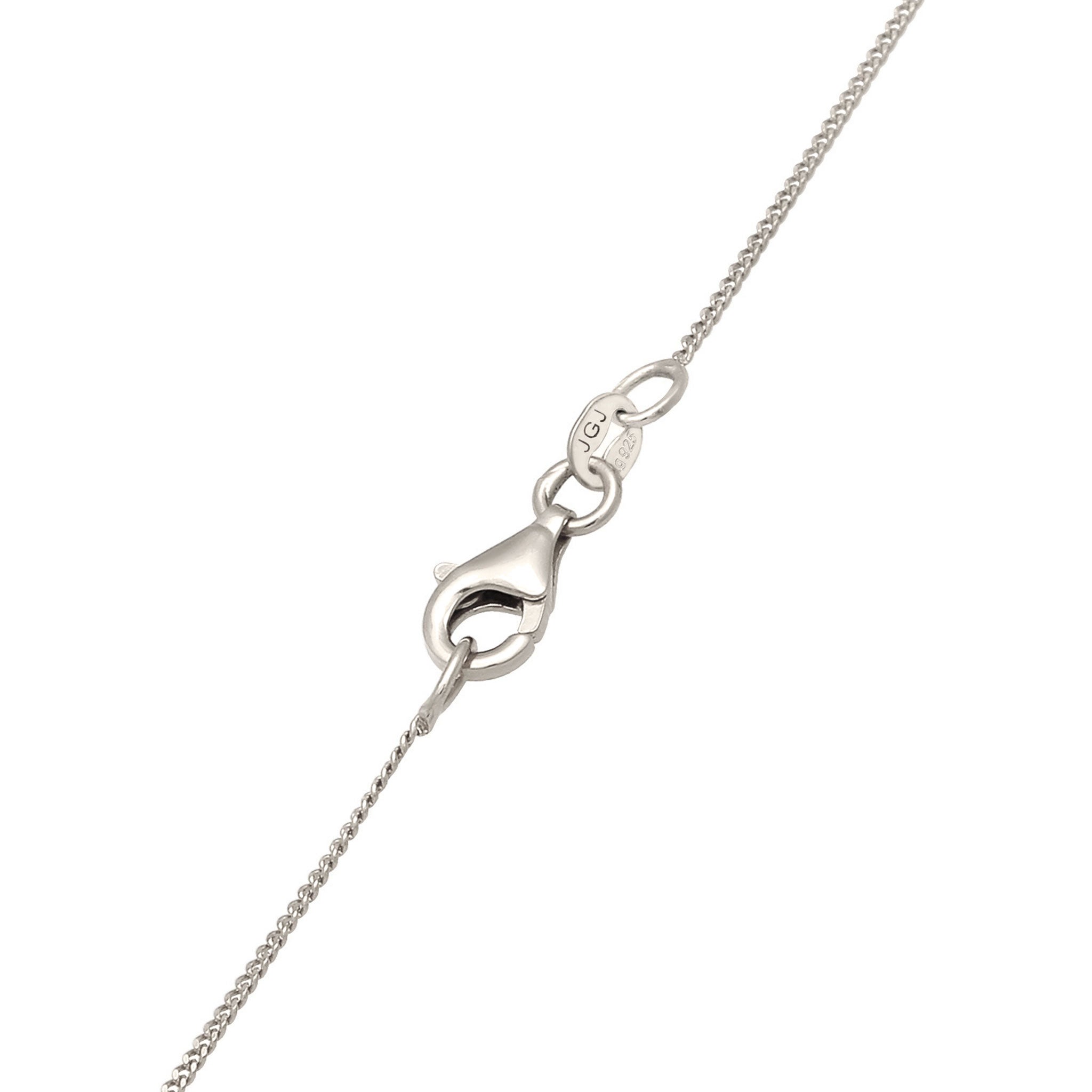Silber - Elli | Halskette Rock Crystal | Transparent Kreis | 925 Sterling Silber