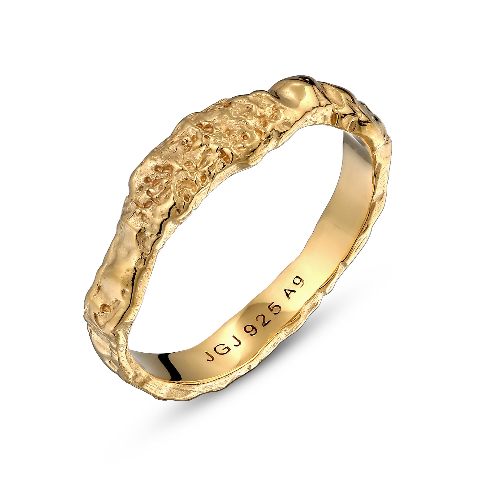 Gold - Elli | Ring ohne Steine | 925 Sterling Silber vergoldet