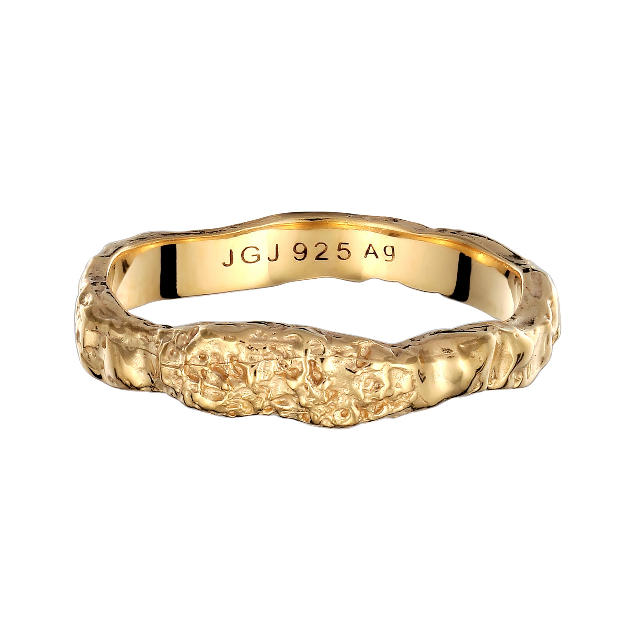Gold - Elli | Ring ohne Steine | 925 Sterling Silber vergoldet