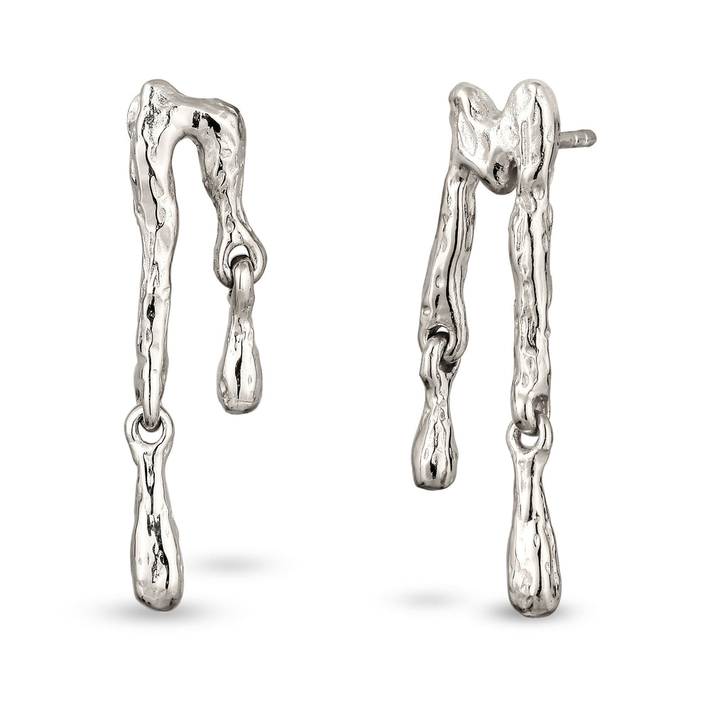 Silber - Elli | Ohrstecker Melted Tropfen | 925 Sterling Silber