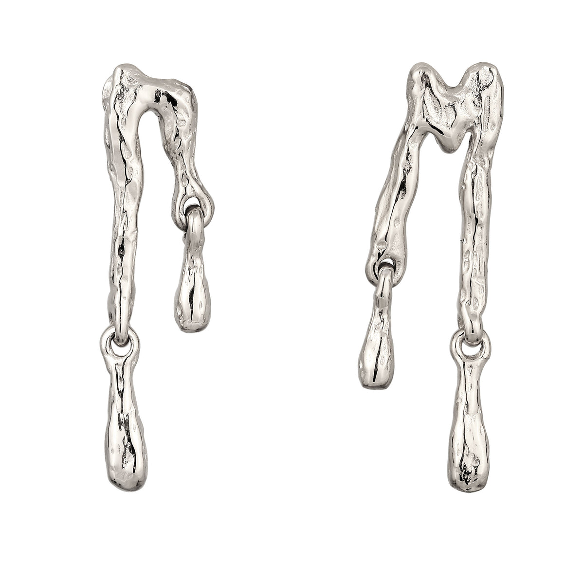Silber - Elli | Ohrstecker Melted Tropfen | 925 Sterling Silber