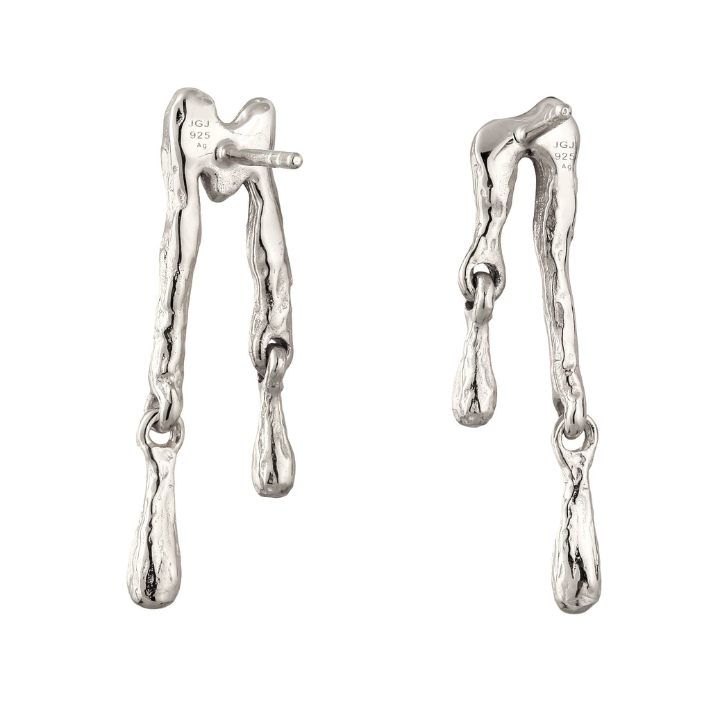Silber - Elli | Ohrstecker Melted Tropfen | 925 Sterling Silber