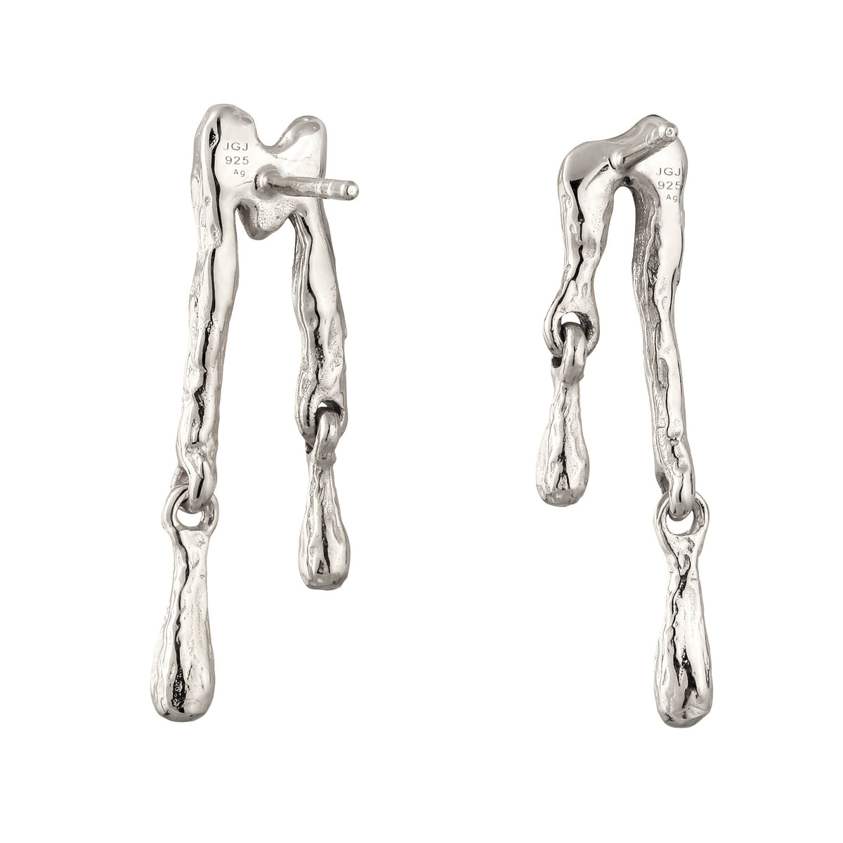 Silber - Elli | Ohrstecker Melted Tropfen | 925 Sterling Silber