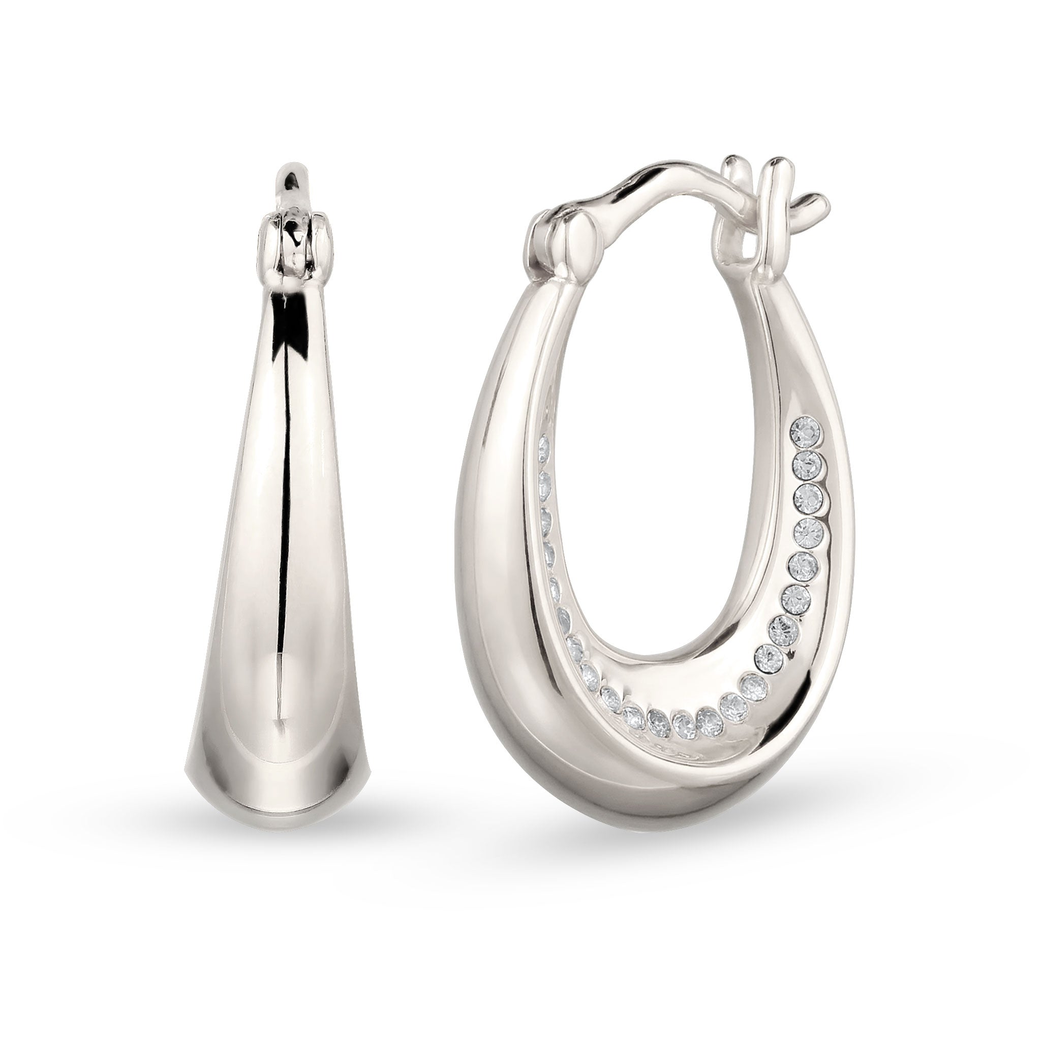 Silber - Elli | Creolen mit Swarovski® Kristallen | 925 Sterling Silber