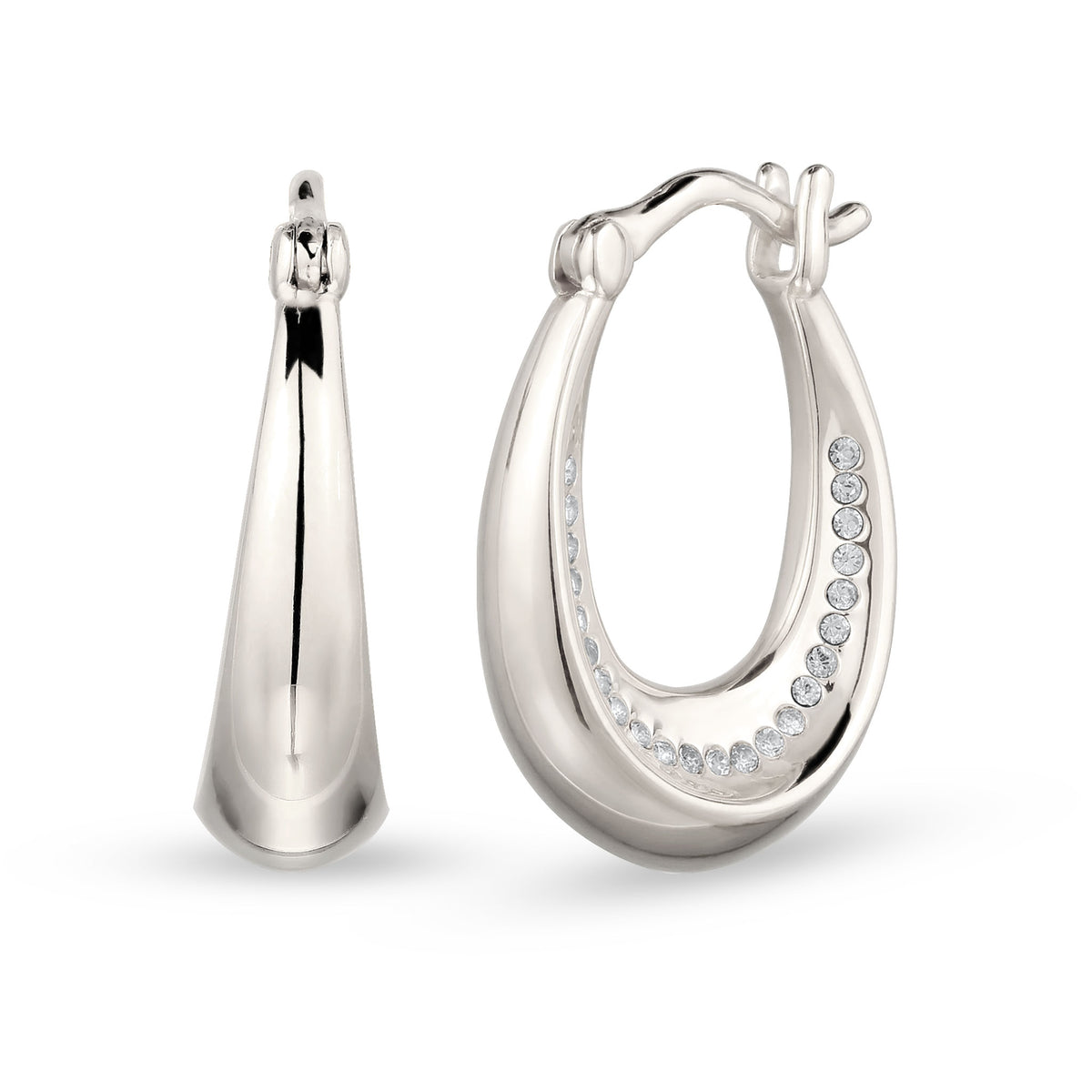 Silber - Elli | Creolen mit Swarovski® Kristallen | 925 Sterling Silber