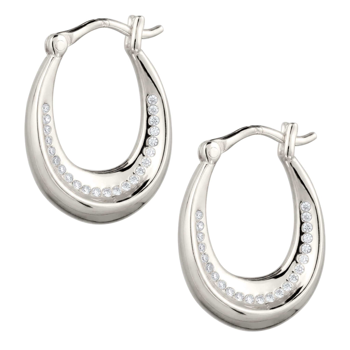 Silber - Elli | Creolen mit Swarovski® Kristallen | 925 Sterling Silber