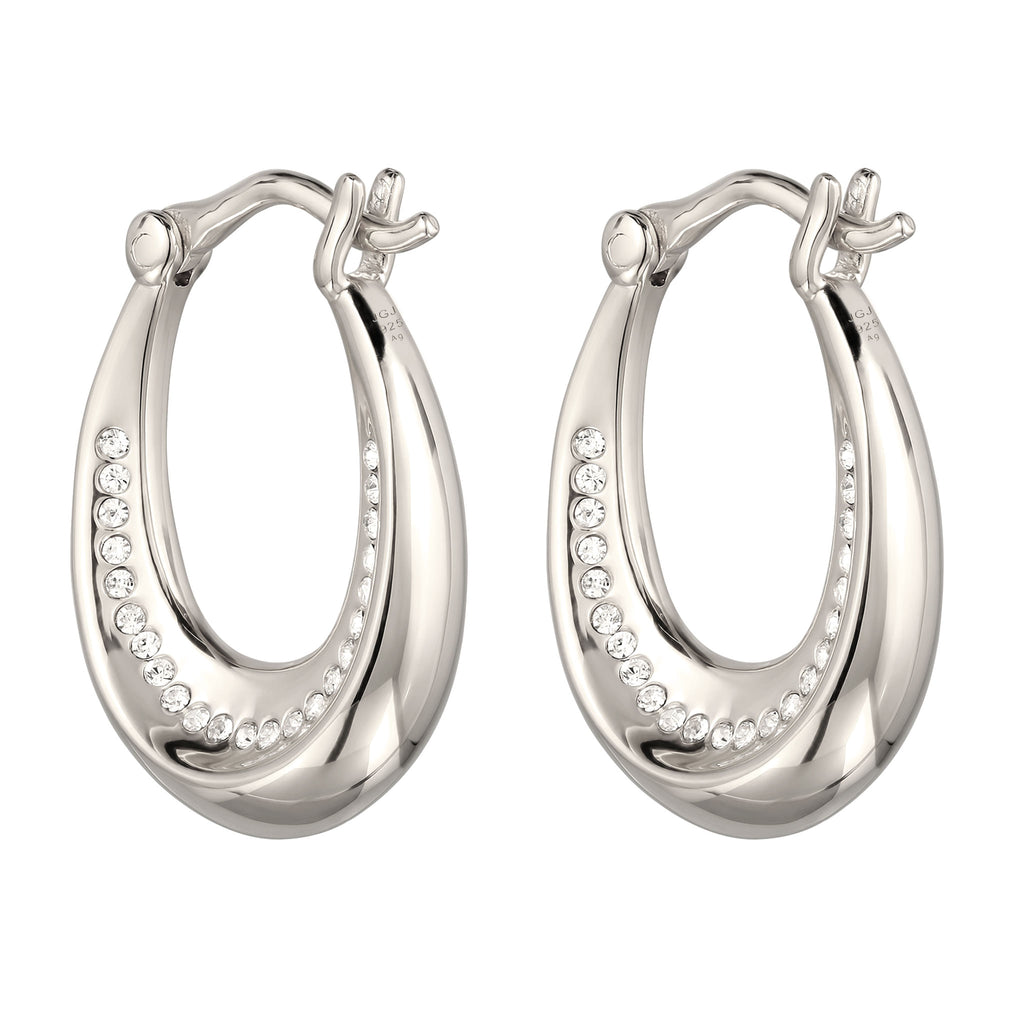 Silber - Elli | Creolen mit Swarovski® Kristallen | 925 Sterling Silber