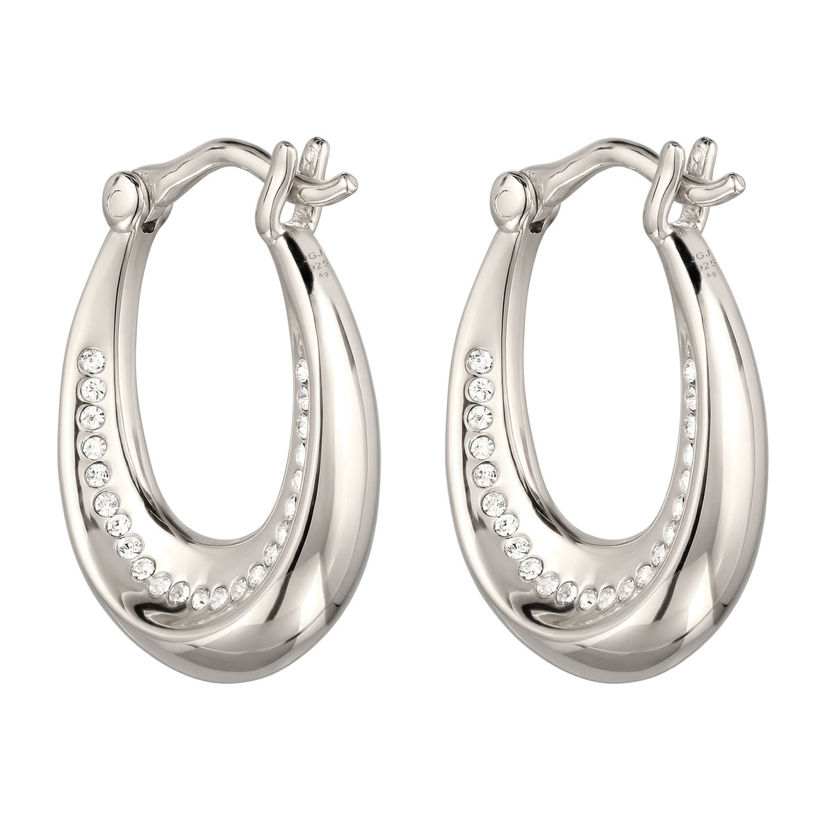 Silber - Elli | Creolen mit Swarovski® Kristallen | 925 Sterling Silber