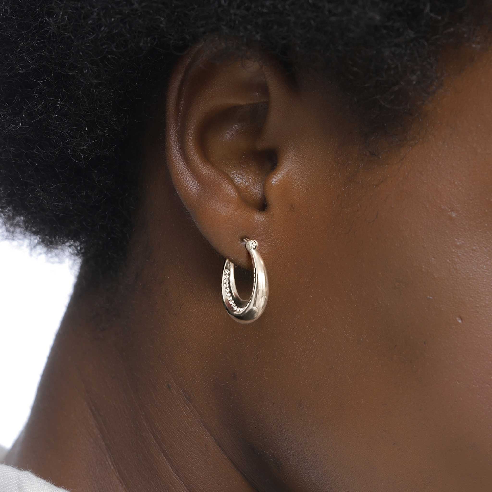 Silber - Elli | Creolen mit Swarovski® Kristallen | 925 Sterling Silber