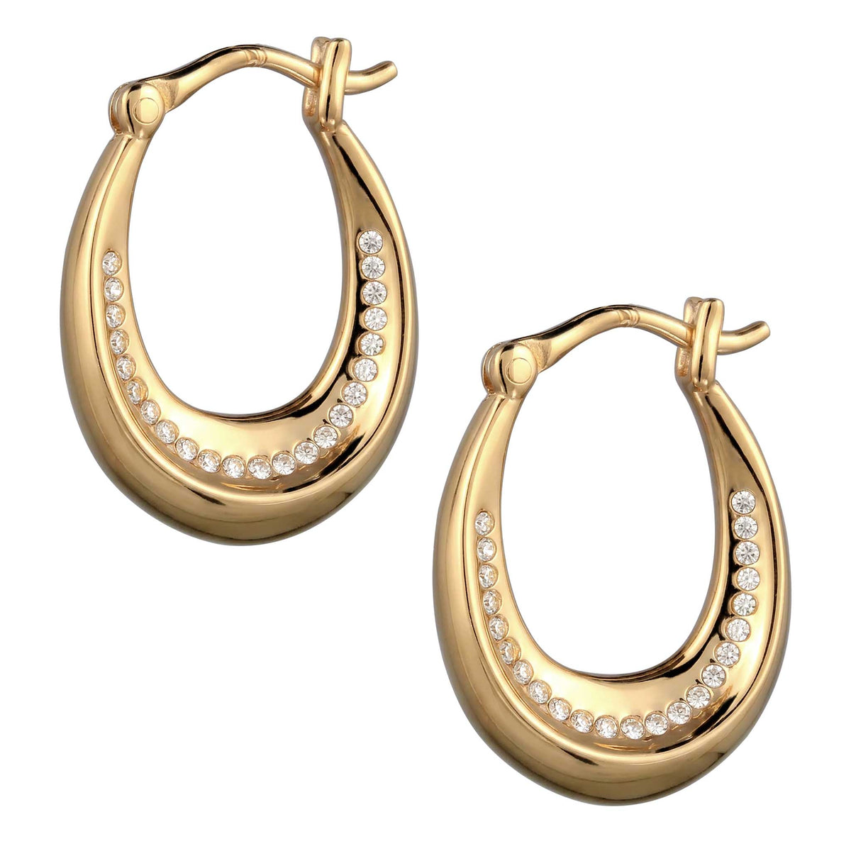 Gold - Elli | Creolen | mit Swarovski® Kristallen | 925 Sterling Silber vergoldet
