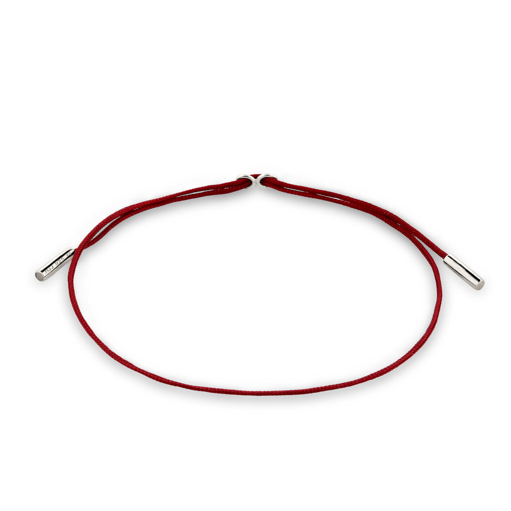 Silber - Elli | Armband | Nylon (Rot) | 925 Sterling Silber