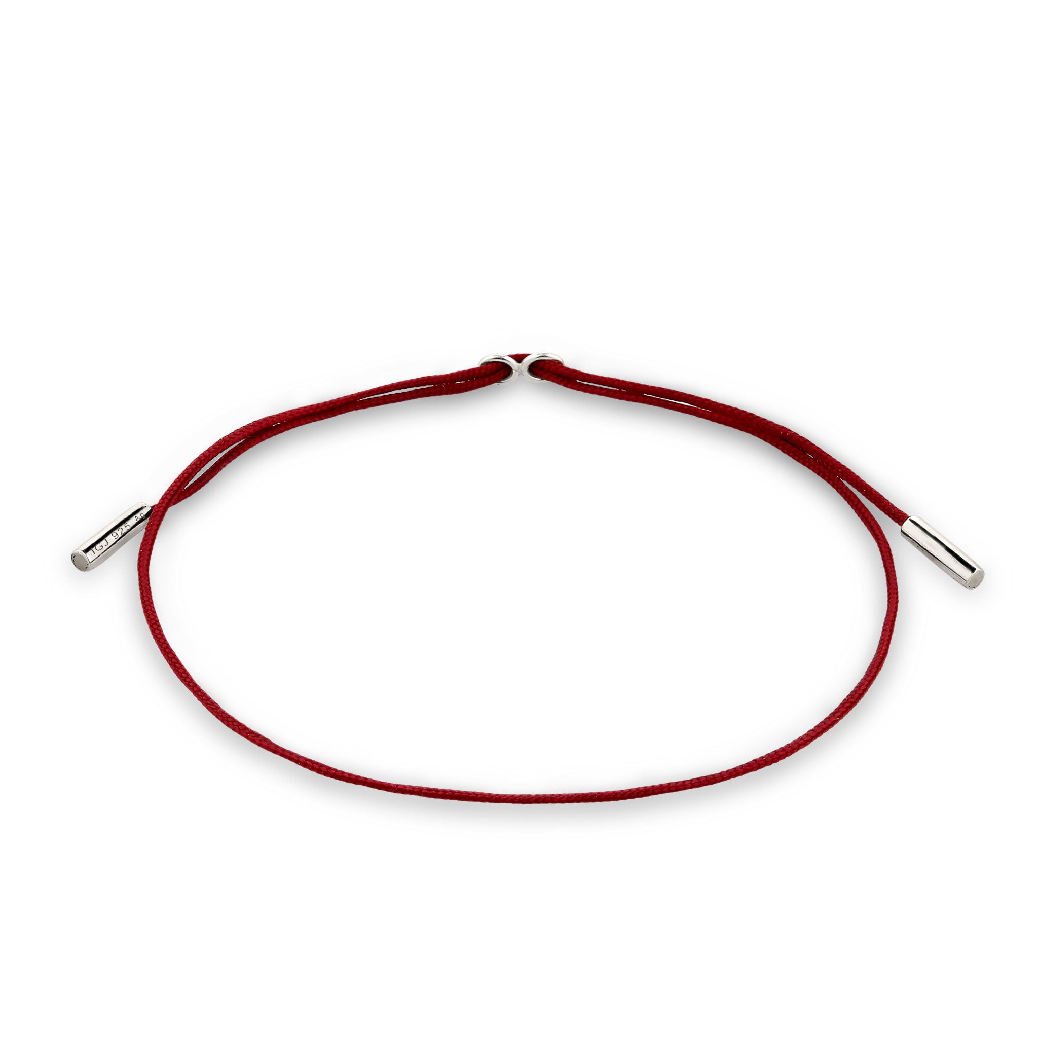 Silber - Elli | Armband | Nylon (Rot) | 925 Sterling Silber