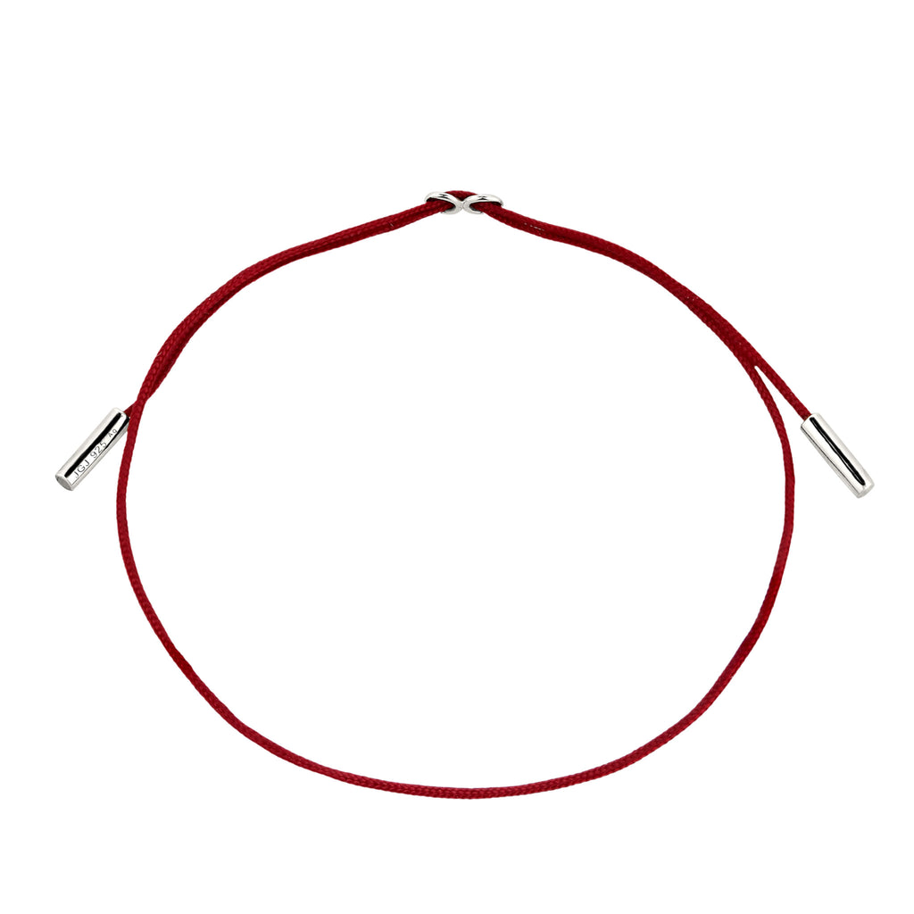 Silber - Elli | Armband | Nylon (Rot) | 925 Sterling Silber