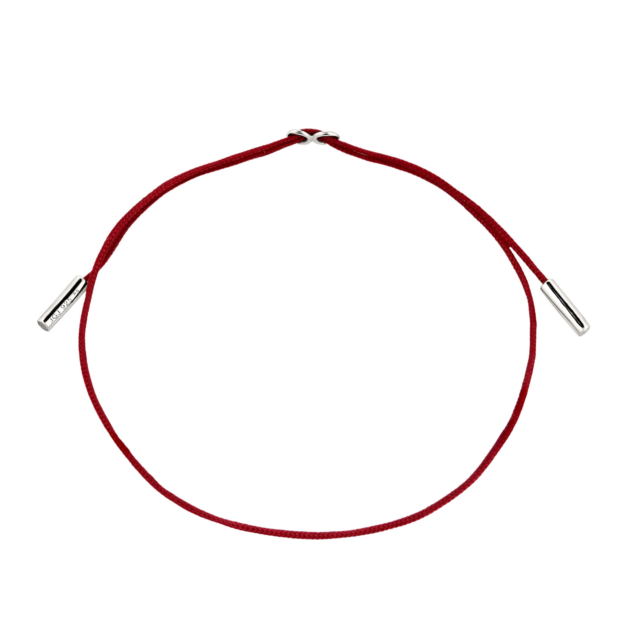 Silber - Elli | Armband | Nylon (Rot) | 925 Sterling Silber