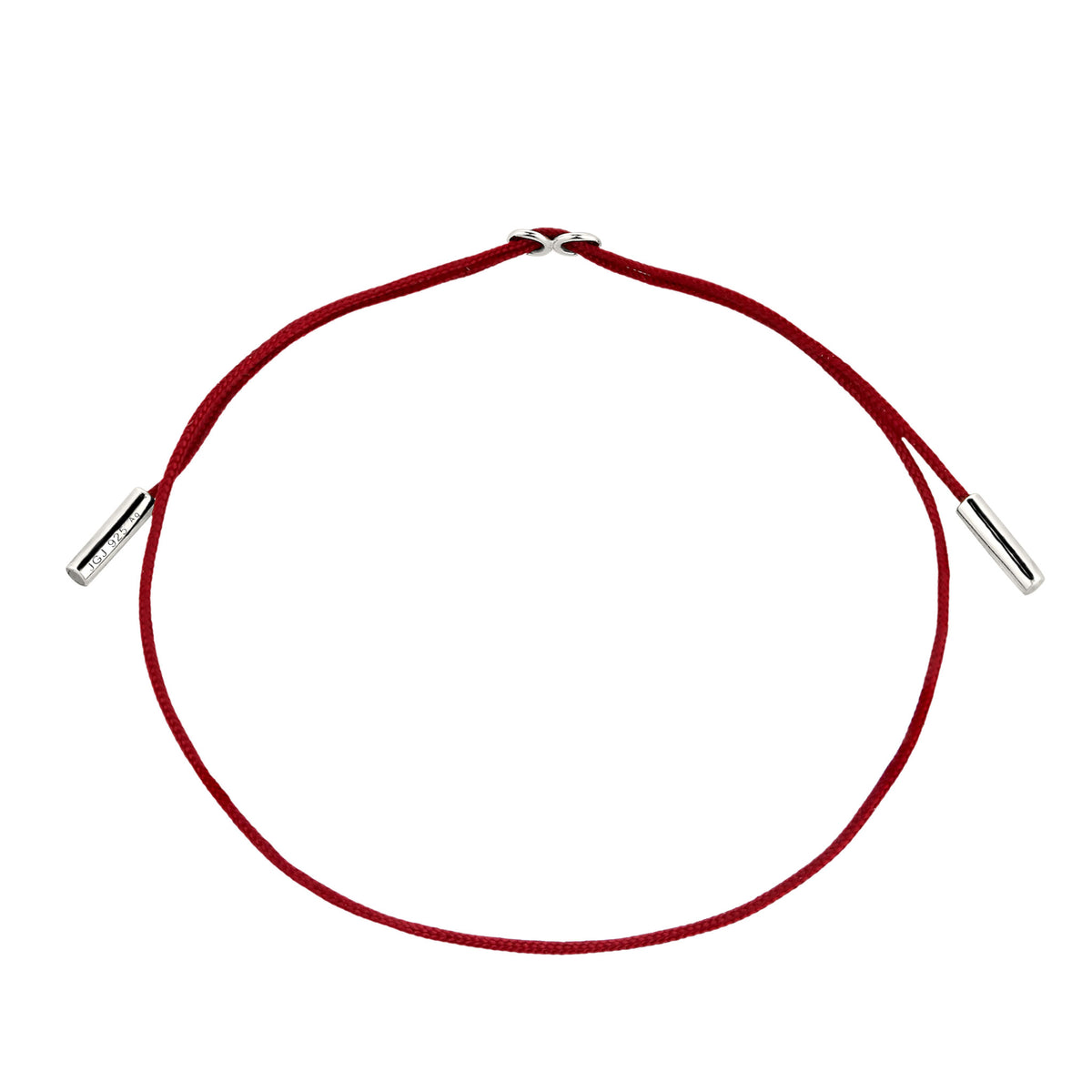 Silber - Elli | Armband | Nylon (Rot) | 925 Sterling Silber