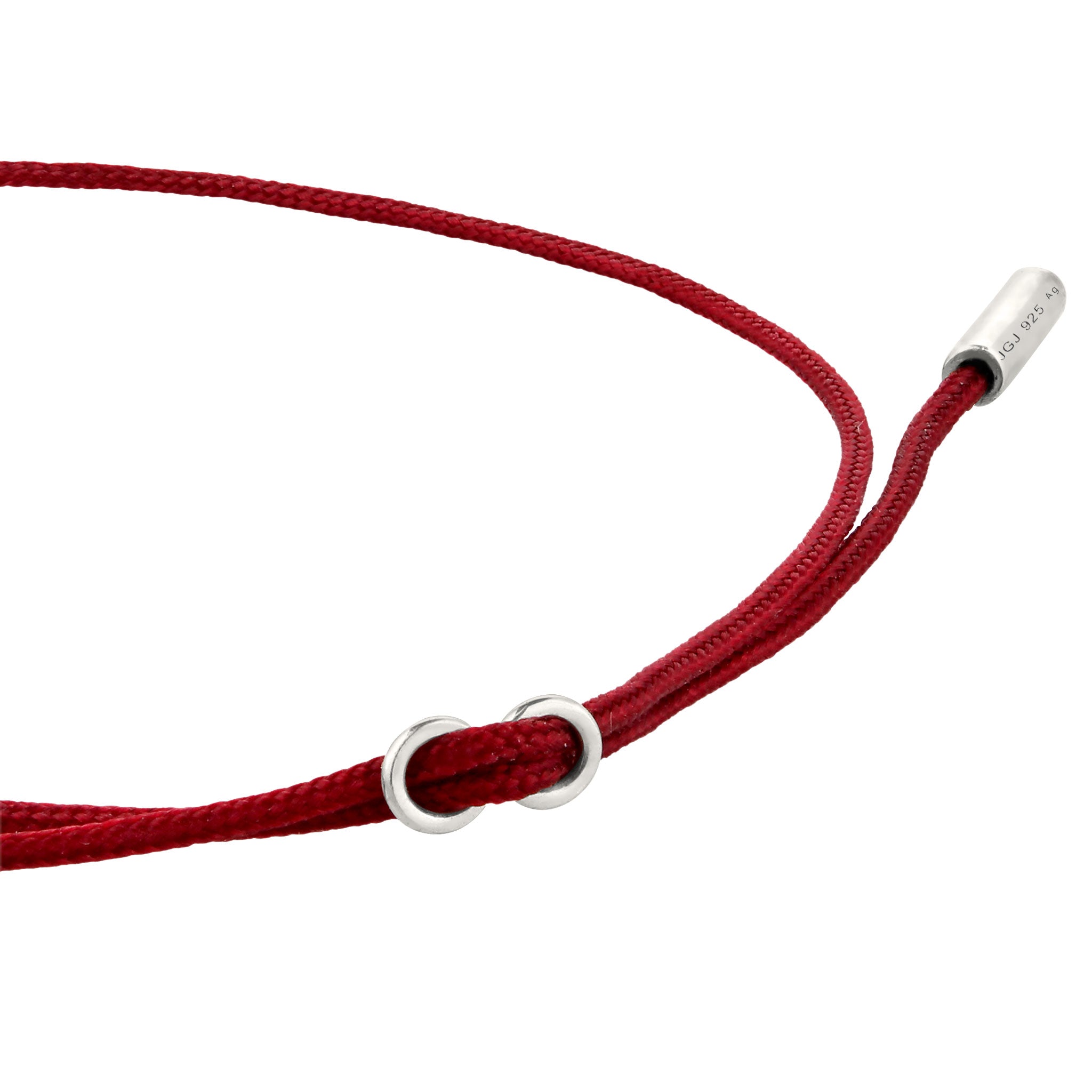 Silber - Elli | Armband | Nylon (Rot) | 925 Sterling Silber