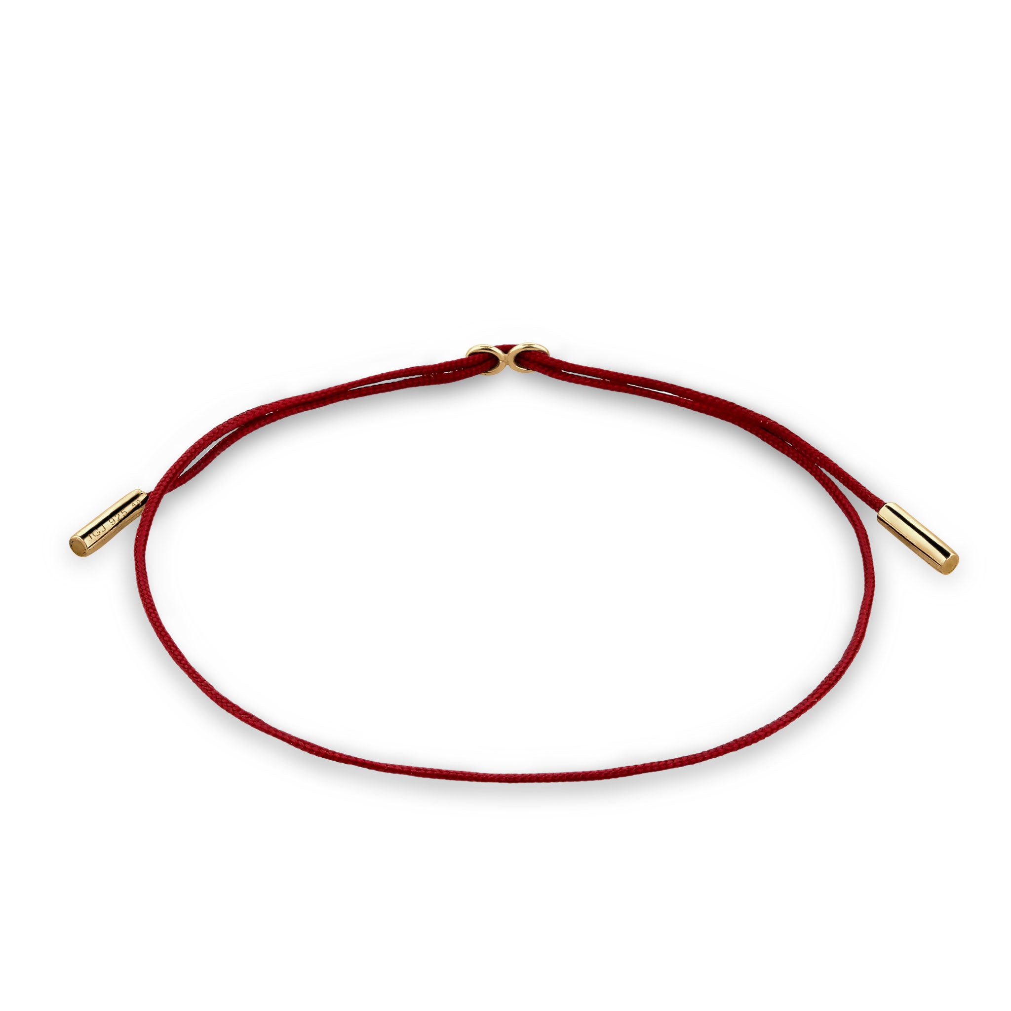 Gold - Elli | Armband | Nylon (Rot)  | 925 Sterling Silber vergoldet