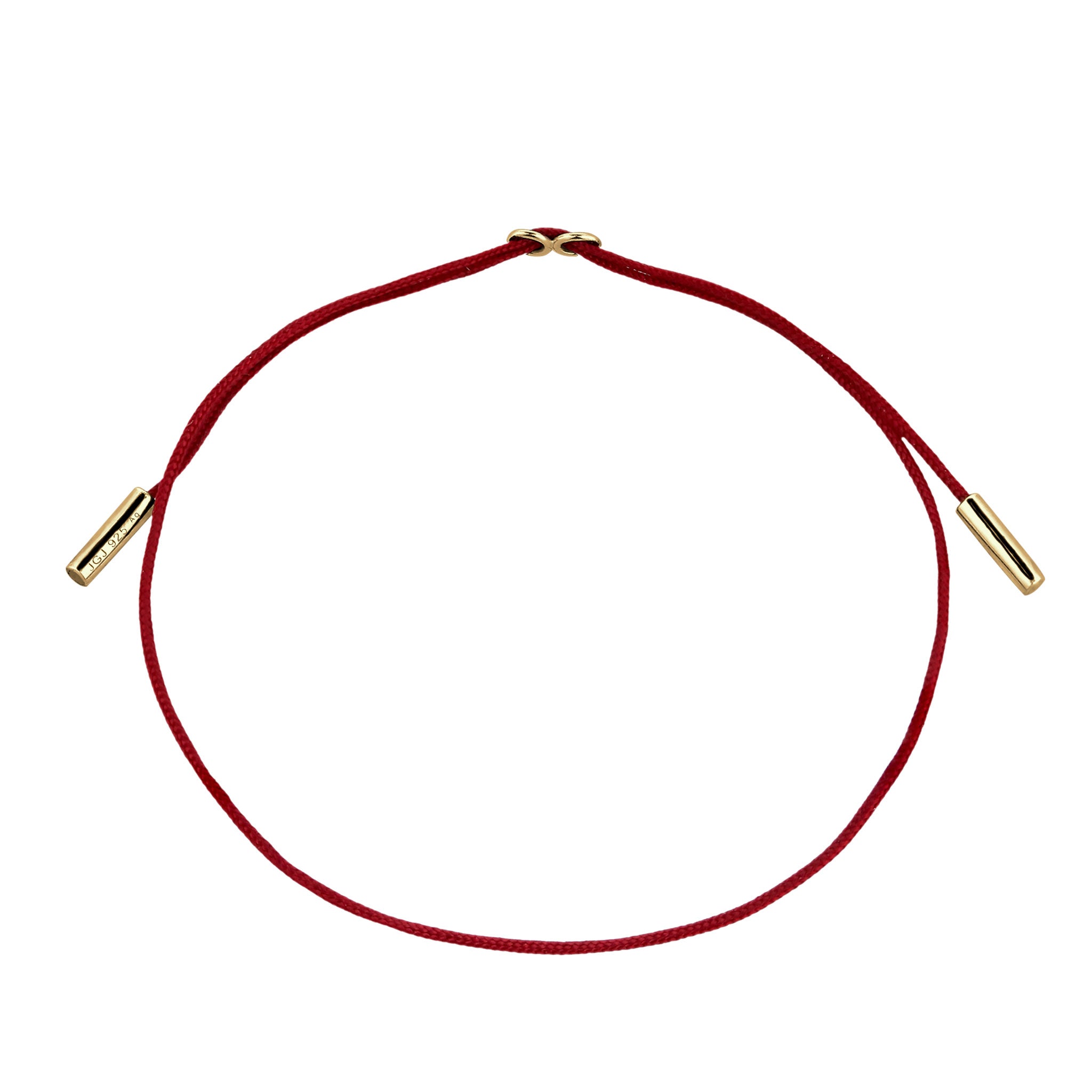 Gold - Elli | Armband ohne Stein | Nylonkette | 925 Sterling Silber vergoldet