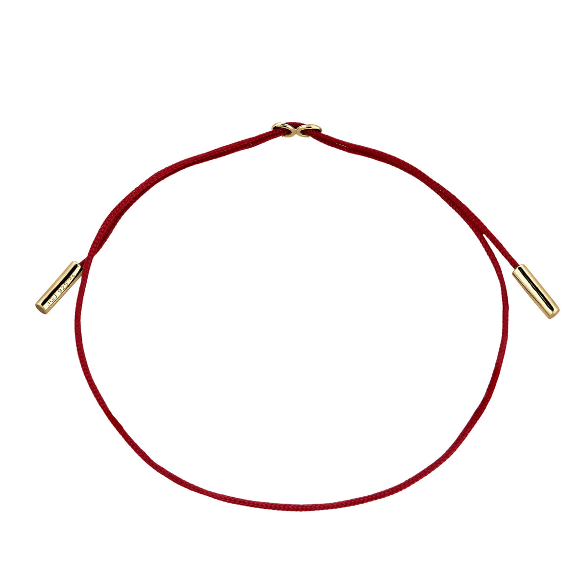 Gold - Elli | Armband | Nylon (Rot)  | 925 Sterling Silber vergoldet