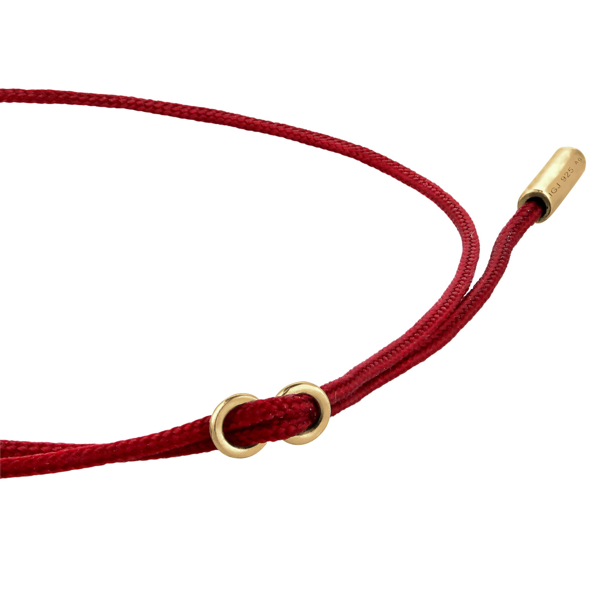 Gold - Elli | Armband ohne Stein | Nylonkette | 925 Sterling Silber vergoldet