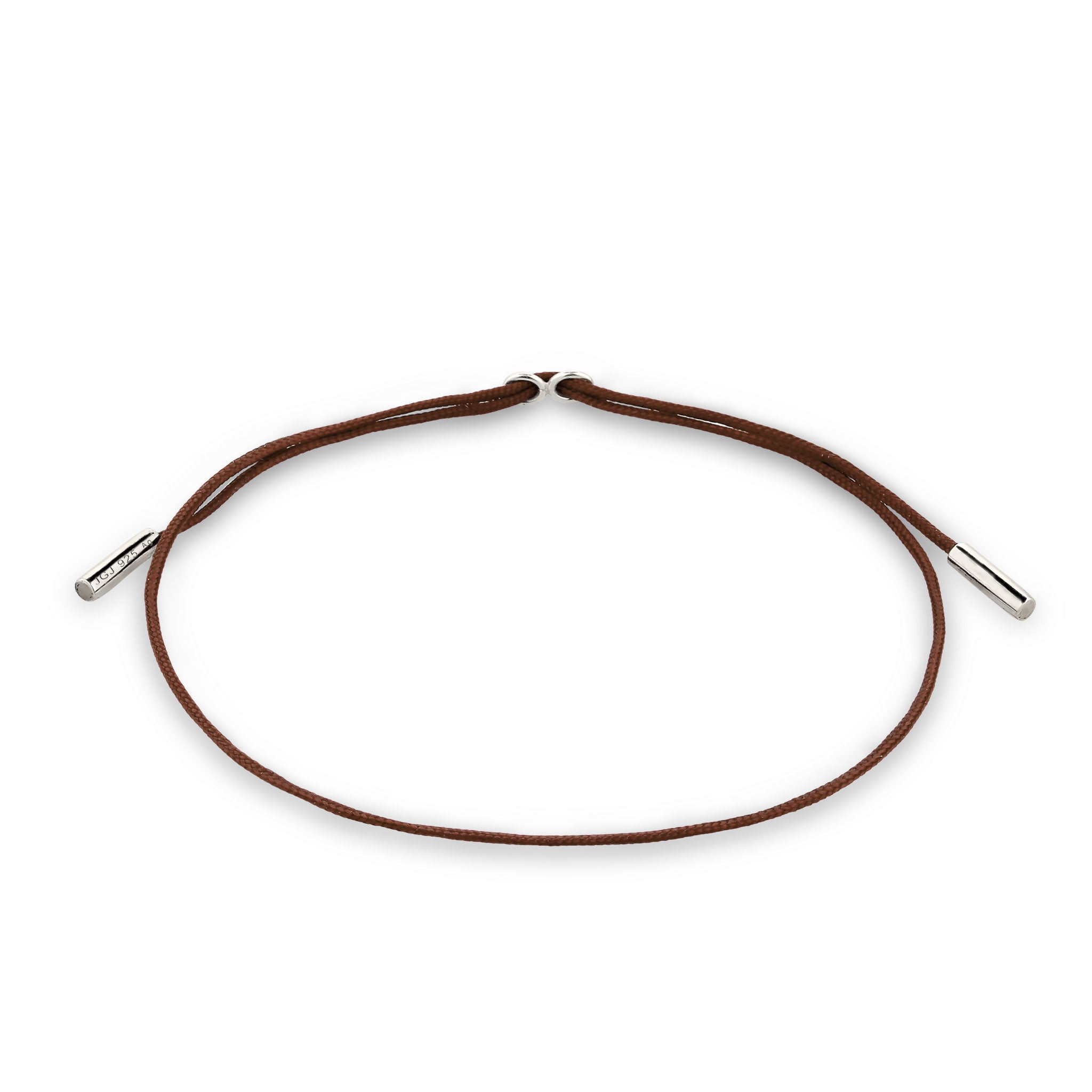 Silber - Elli | Armband | Nylon (Braun) | 925 Sterling Silber