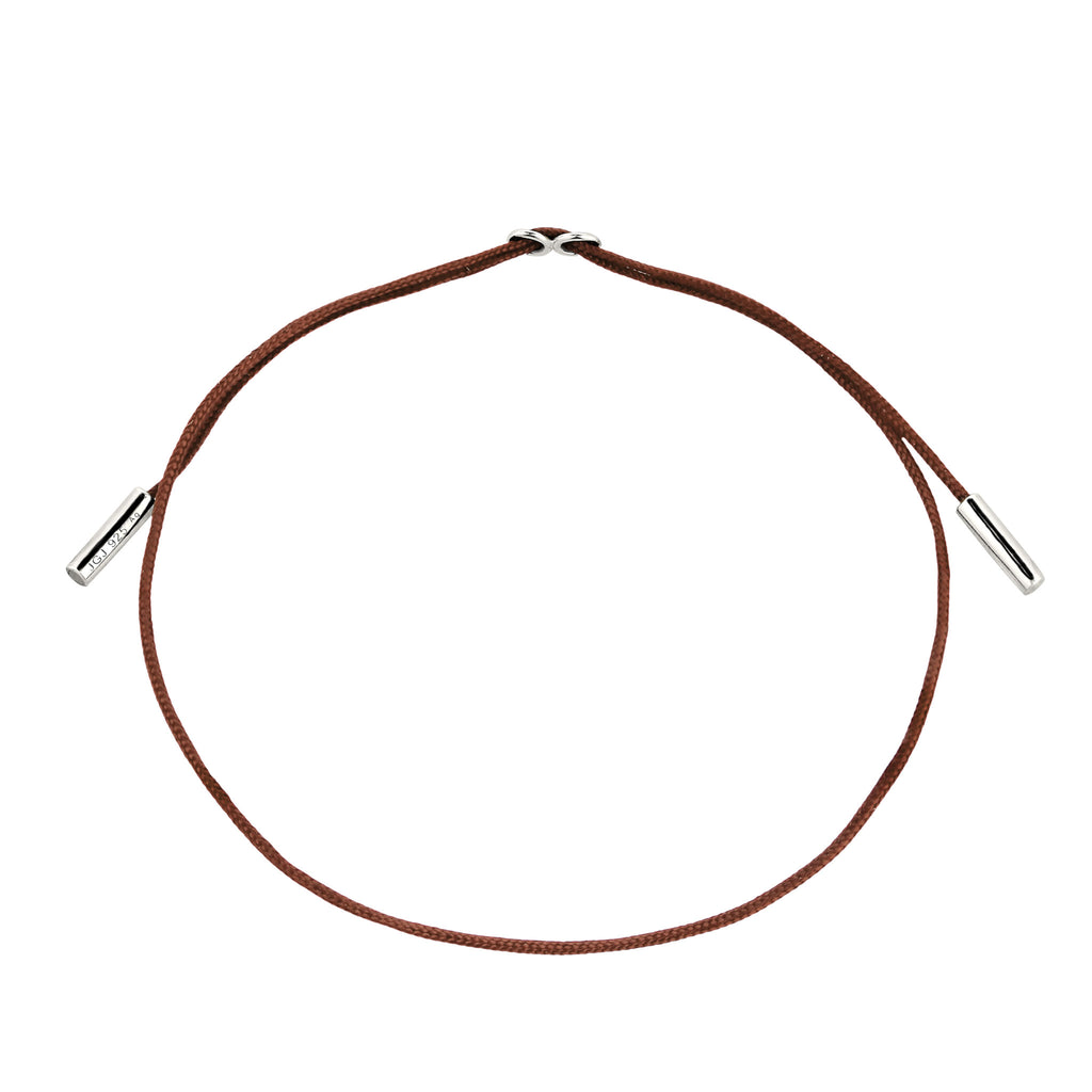 Silber - Elli | Armband | Nylon (Braun) | 925 Sterling Silber