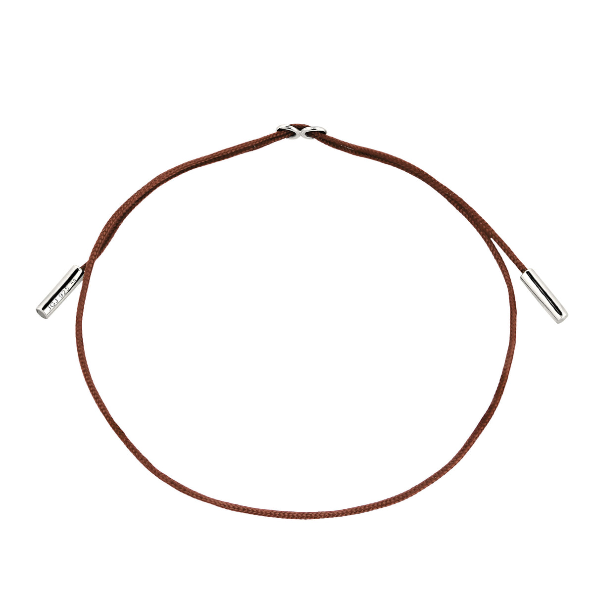 Silber - Elli | Armband | Nylon (Braun) | 925 Sterling Silber
