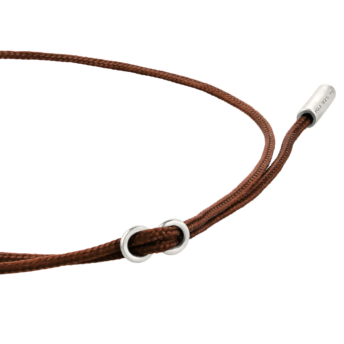 Silber - Elli | Armband | Nylon (Braun) | 925 Sterling Silber